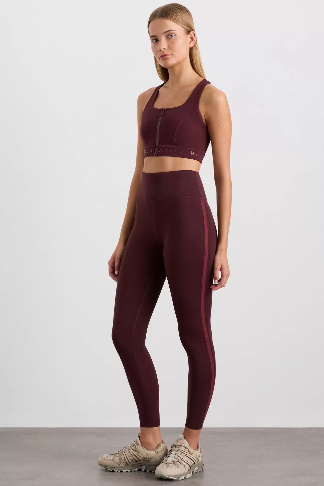 Aje ATHLETICA 7/8 Logotape Leggings 203 Burgundy Outlet