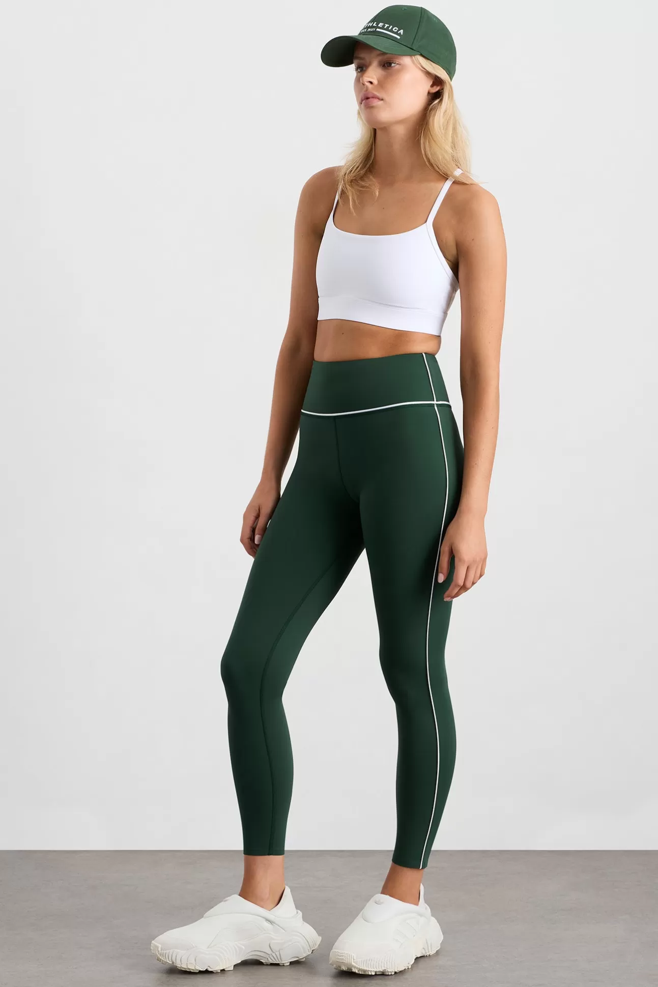 Aje ATHLETICA 7/8 Piped Leggings 203 Pine Green White Hot