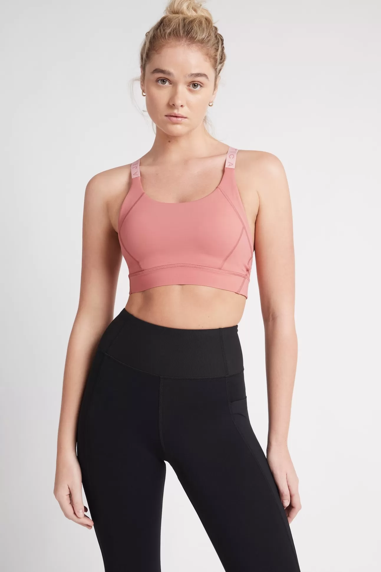 Aje ATHLETICA Adjustable Strap Logo Tape Sports Bra 321 Rose Pink/Rose Quartz Cheap