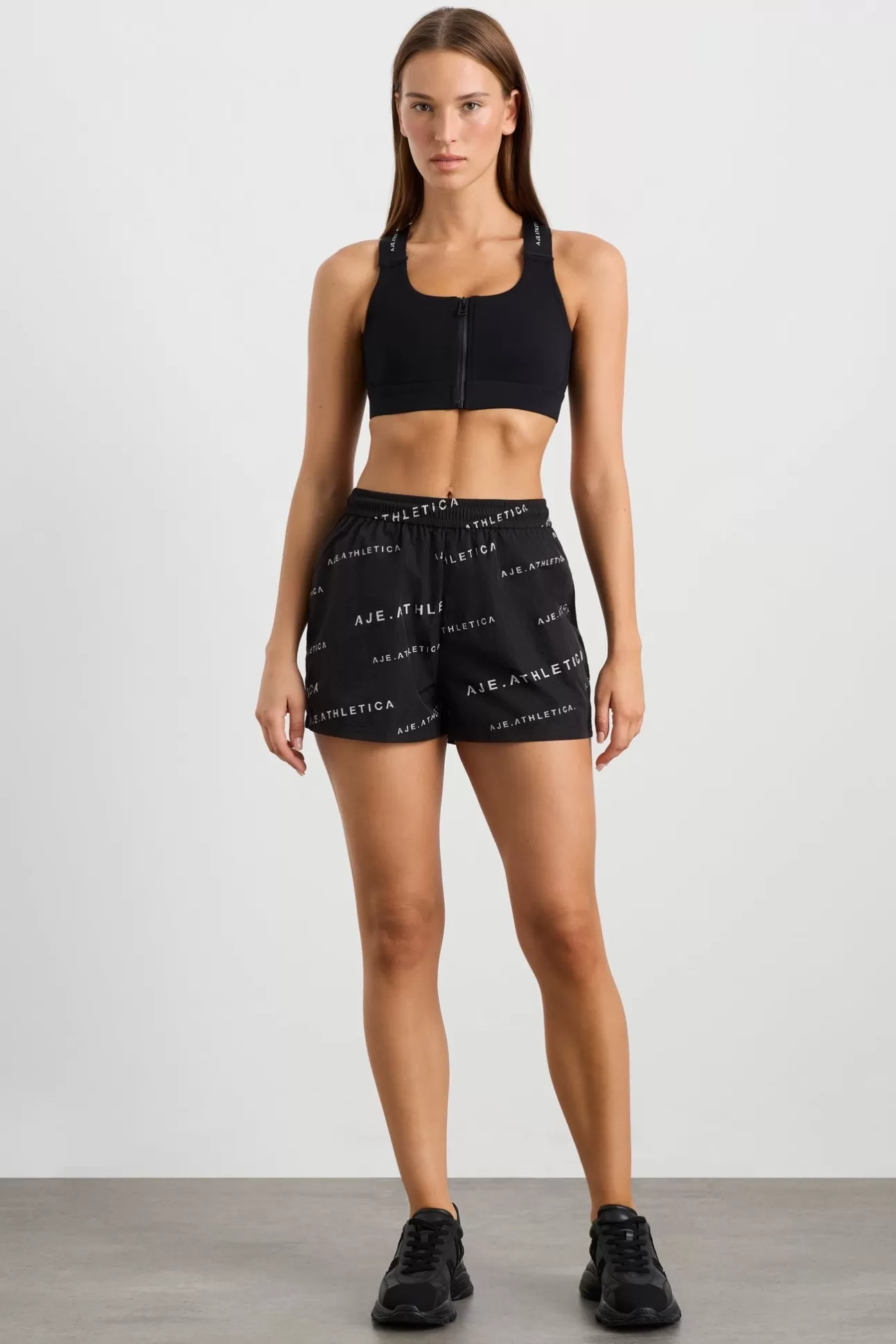 Aje ATHLETICA All Over Logo Spray Short 616 Black/White Outlet