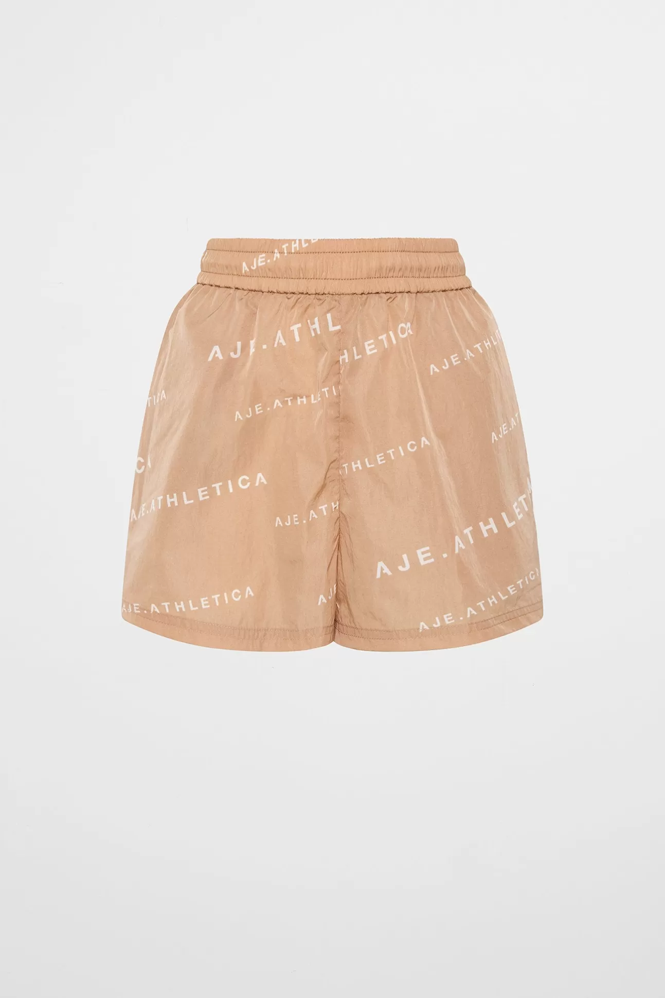 Aje ATHLETICA All Over Logo Spray Short 616 Natural Tan / White Cheap