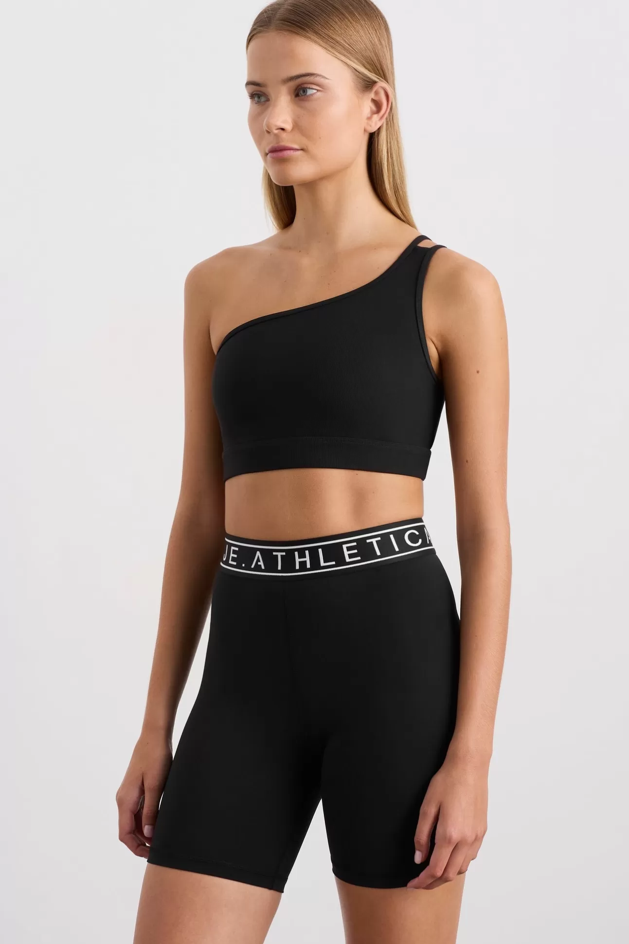 Aje ATHLETICA Asymmetric Ribbed Crop Top 386 Black Best Sale