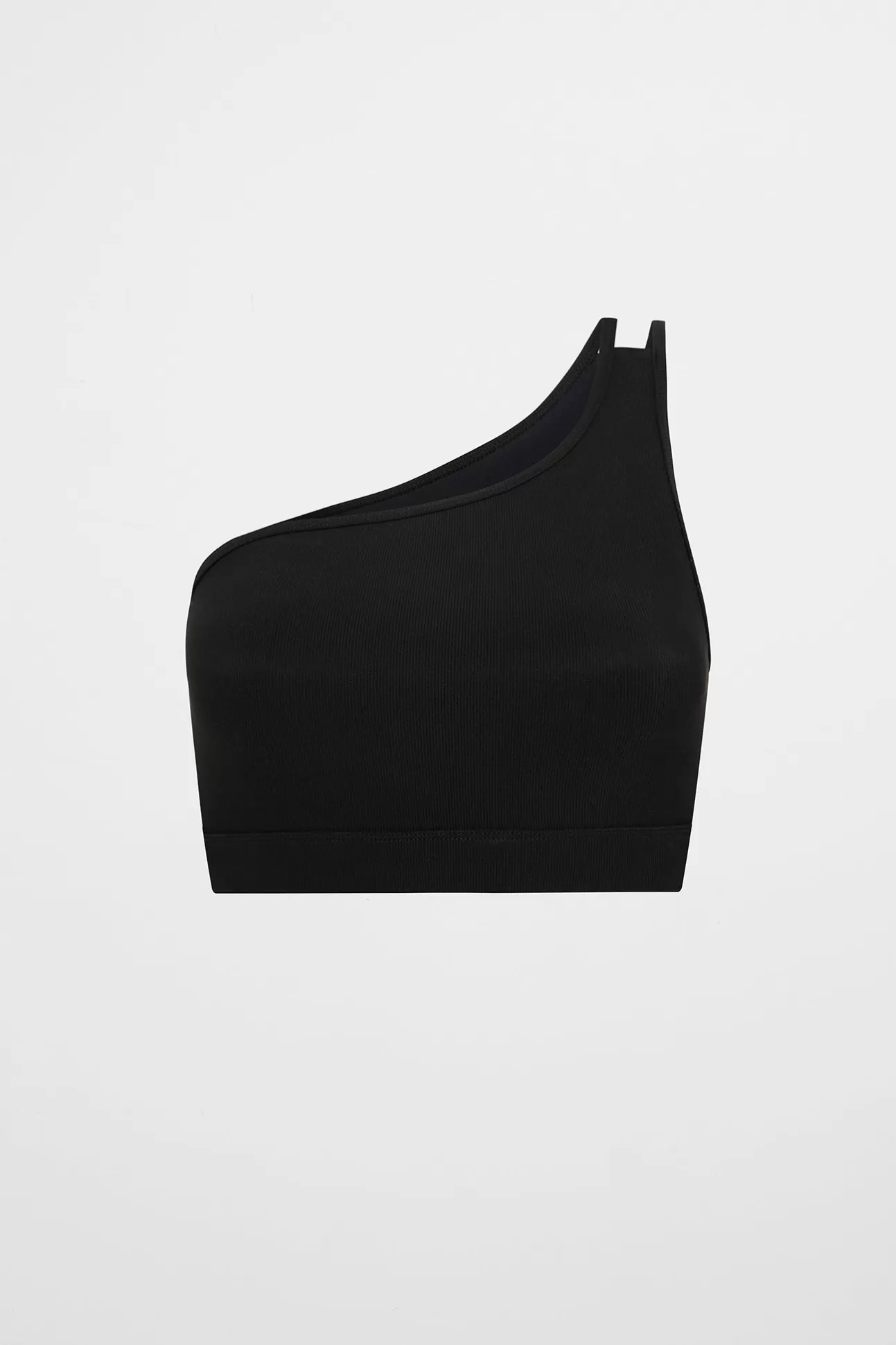 Aje ATHLETICA Asymmetric Ribbed Crop Top 386 Black Best Sale