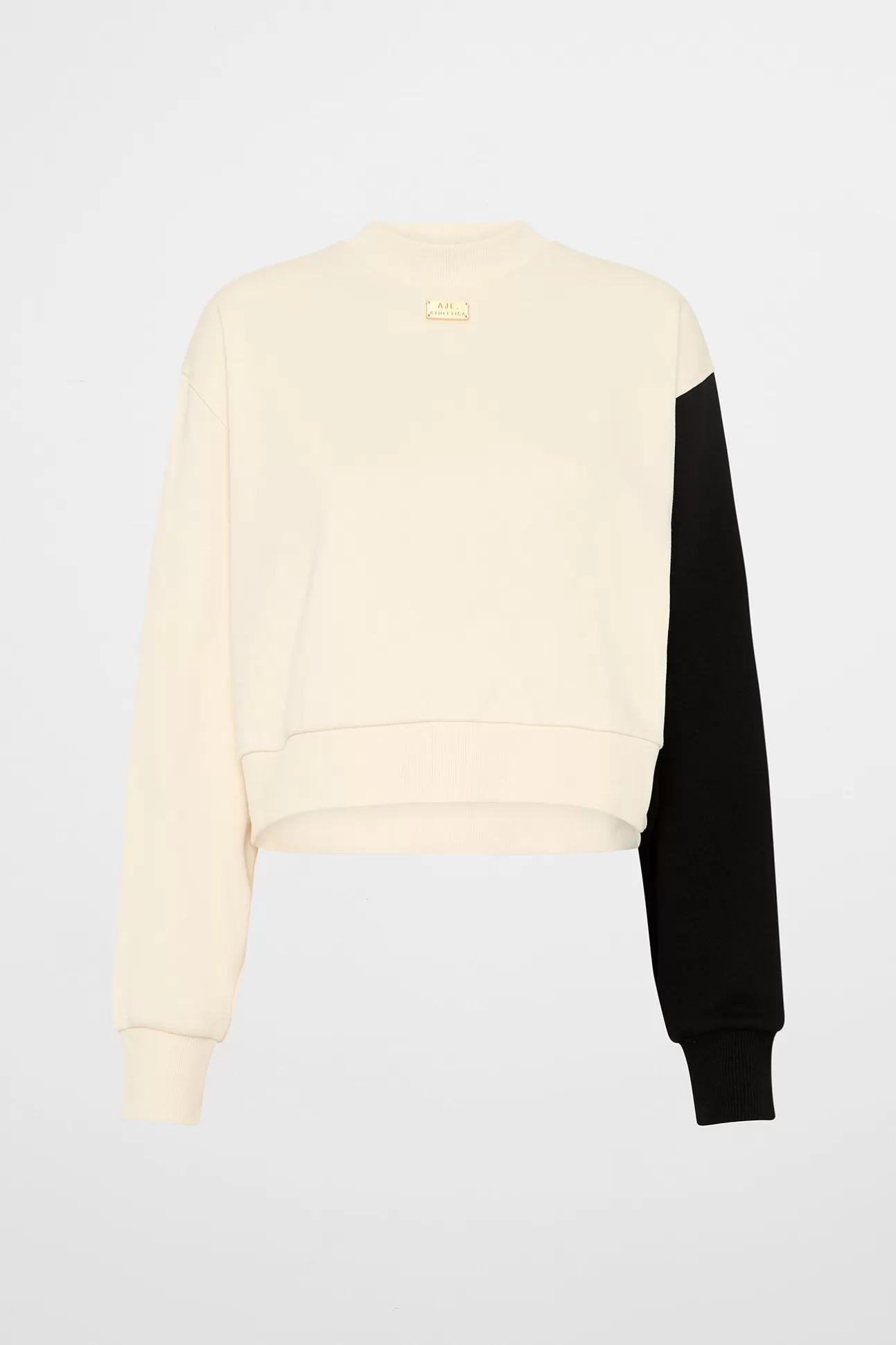 Aje ATHLETICA Batwing Crew Neck 426 Limestone Beige Black Store