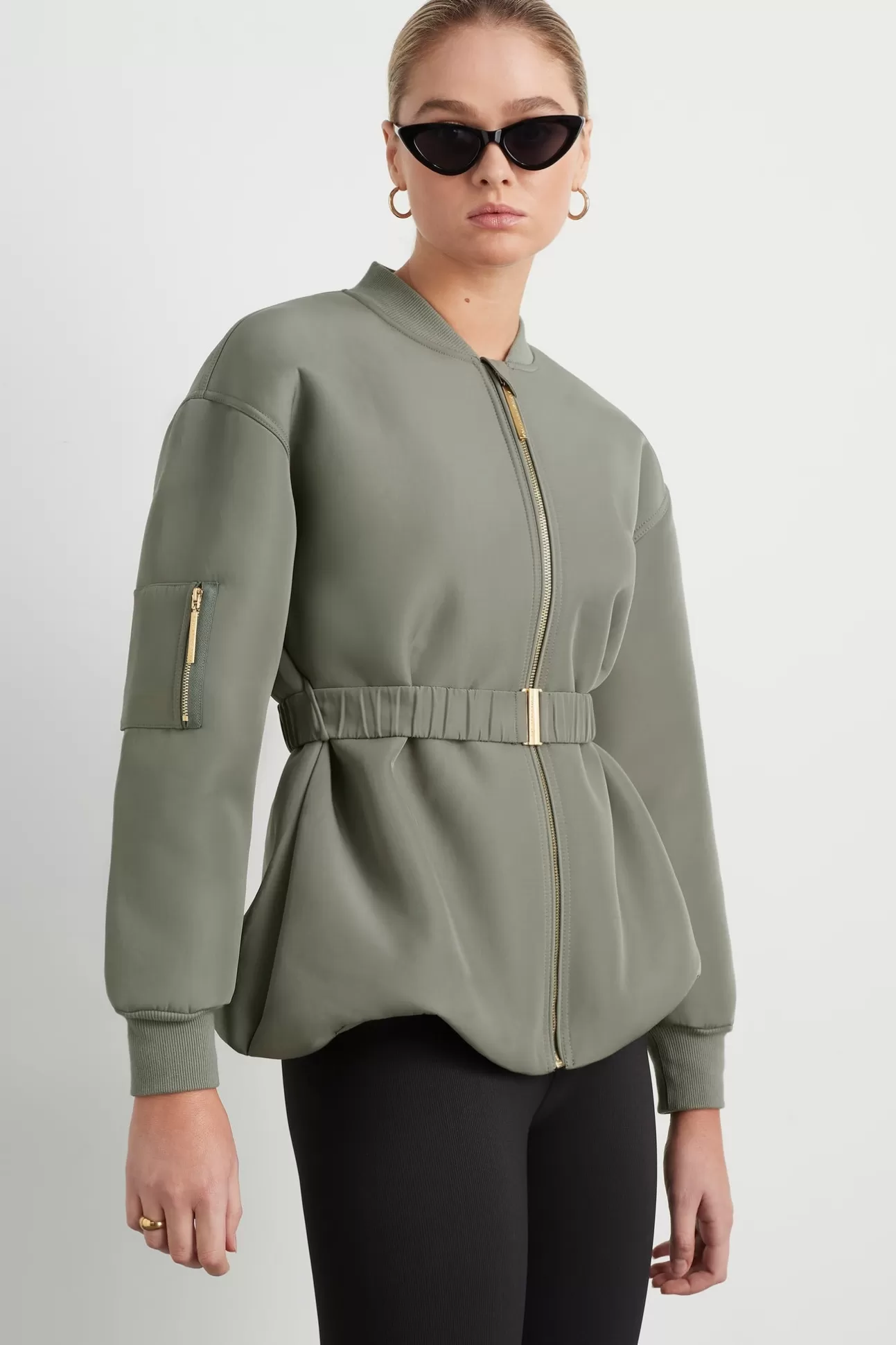 Aje ATHLETICA Belted Jacket 722 Midnight Grey/Gold Hot