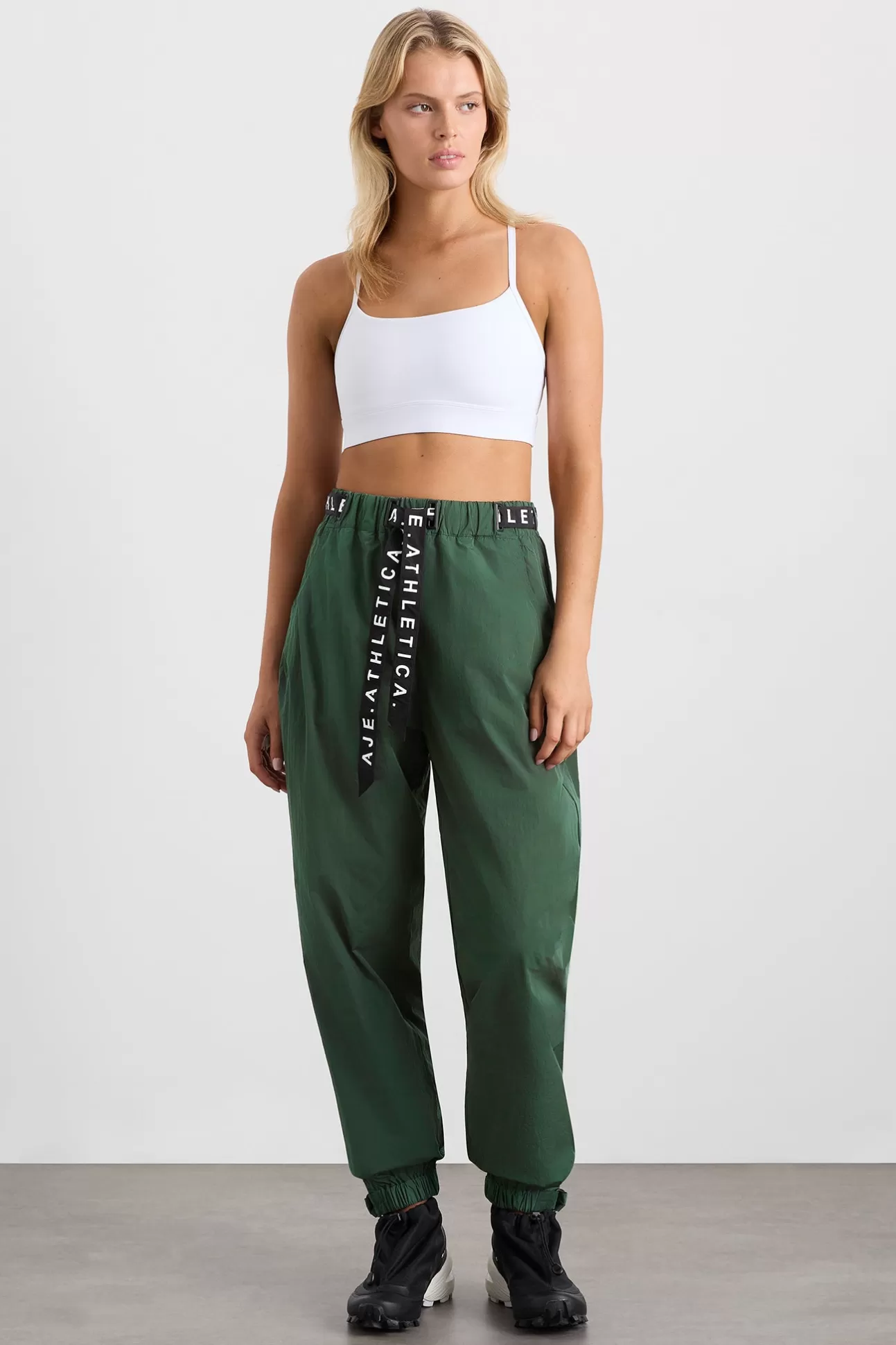 Aje ATHLETICA Belted Windbreak Pant 502 Pine Green New