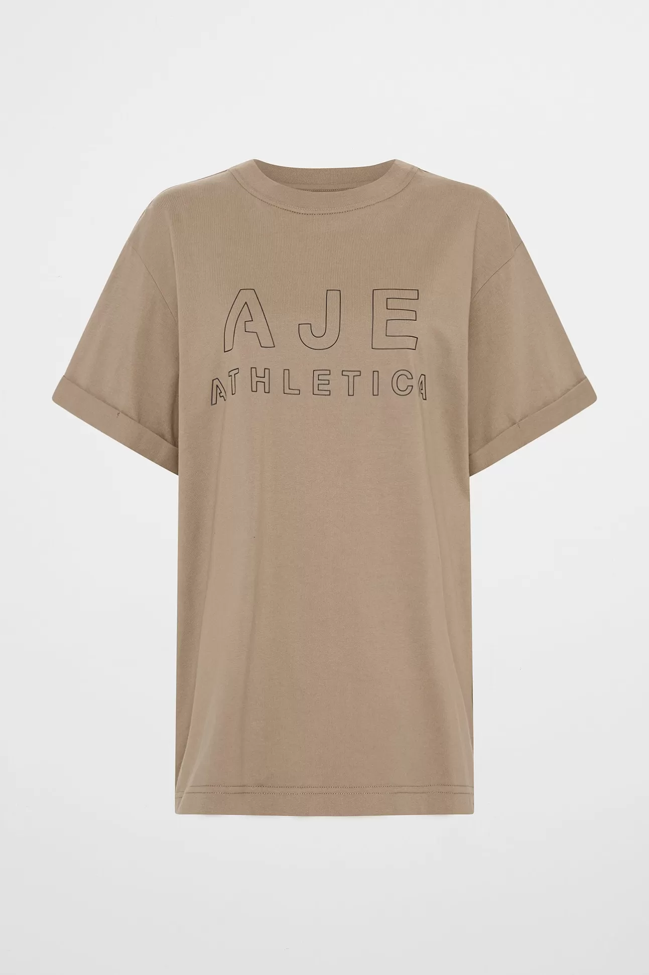 Aje ATHLETICA Block Logo Boyfriend Tee 102 Soft Khaki/Black Best