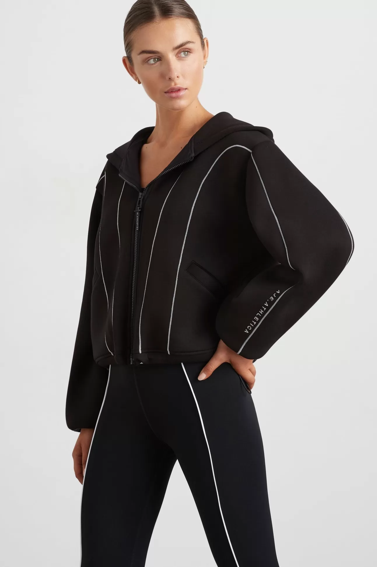 Aje ATHLETICA Bonded Scuba Jacket 725 Black/White Hot