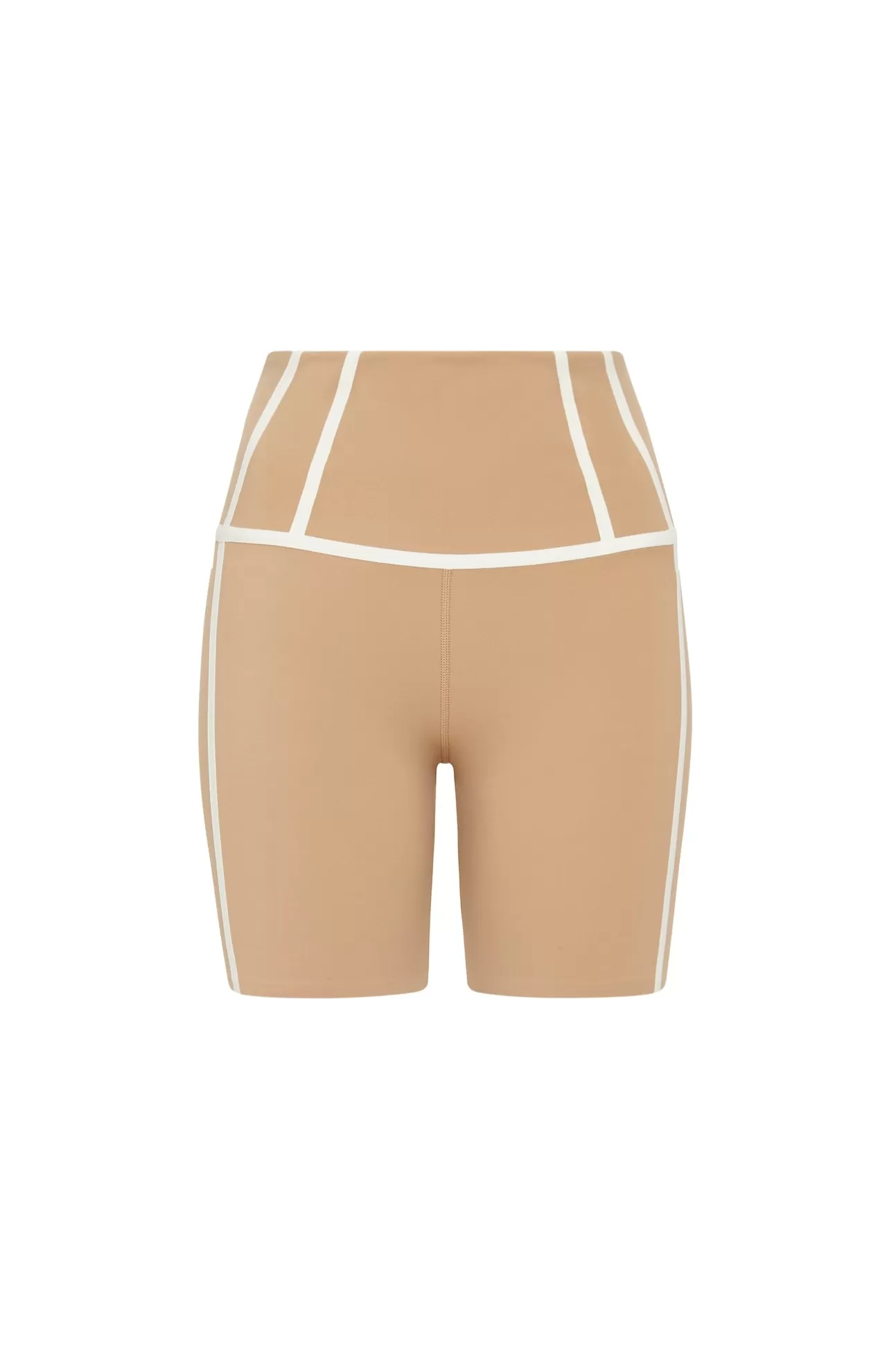 Aje ATHLETICA Bonded Seam Short Bike Shorts 605 Beige/Light Ivory Clearance