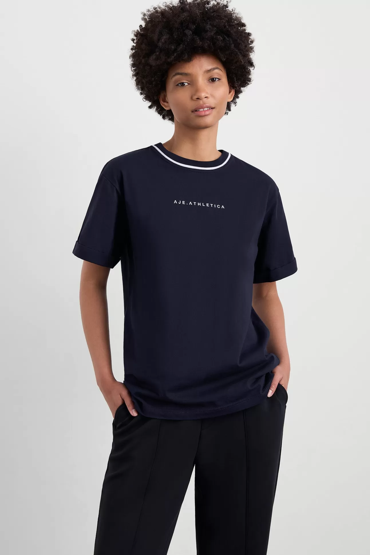 Aje ATHLETICA Bordered Classic Logo Tee 102 Galaxy Blue Flash Sale