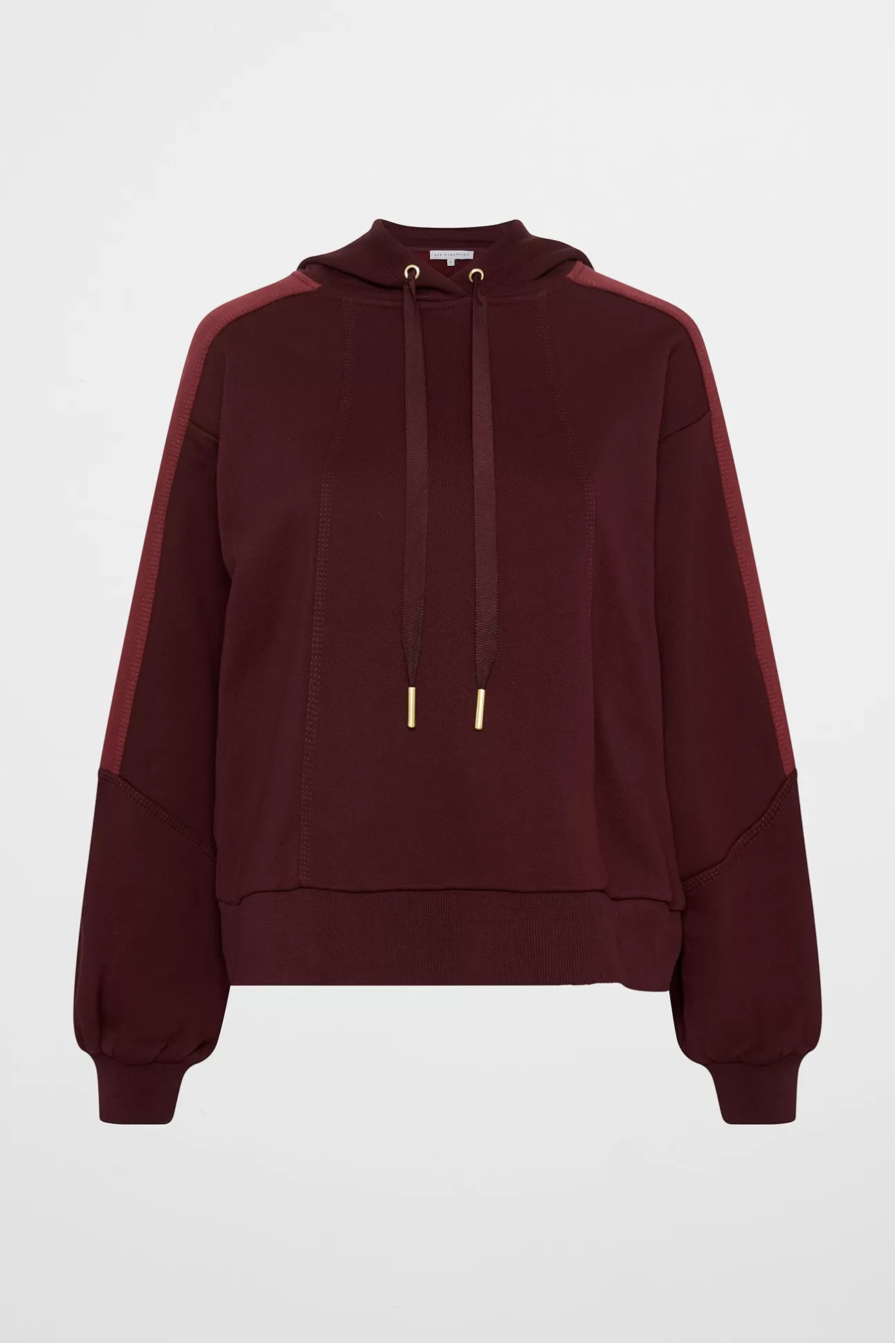 Aje ATHLETICA Boxy Cropped Hoodie 405 Burgundy Red Currant Shop