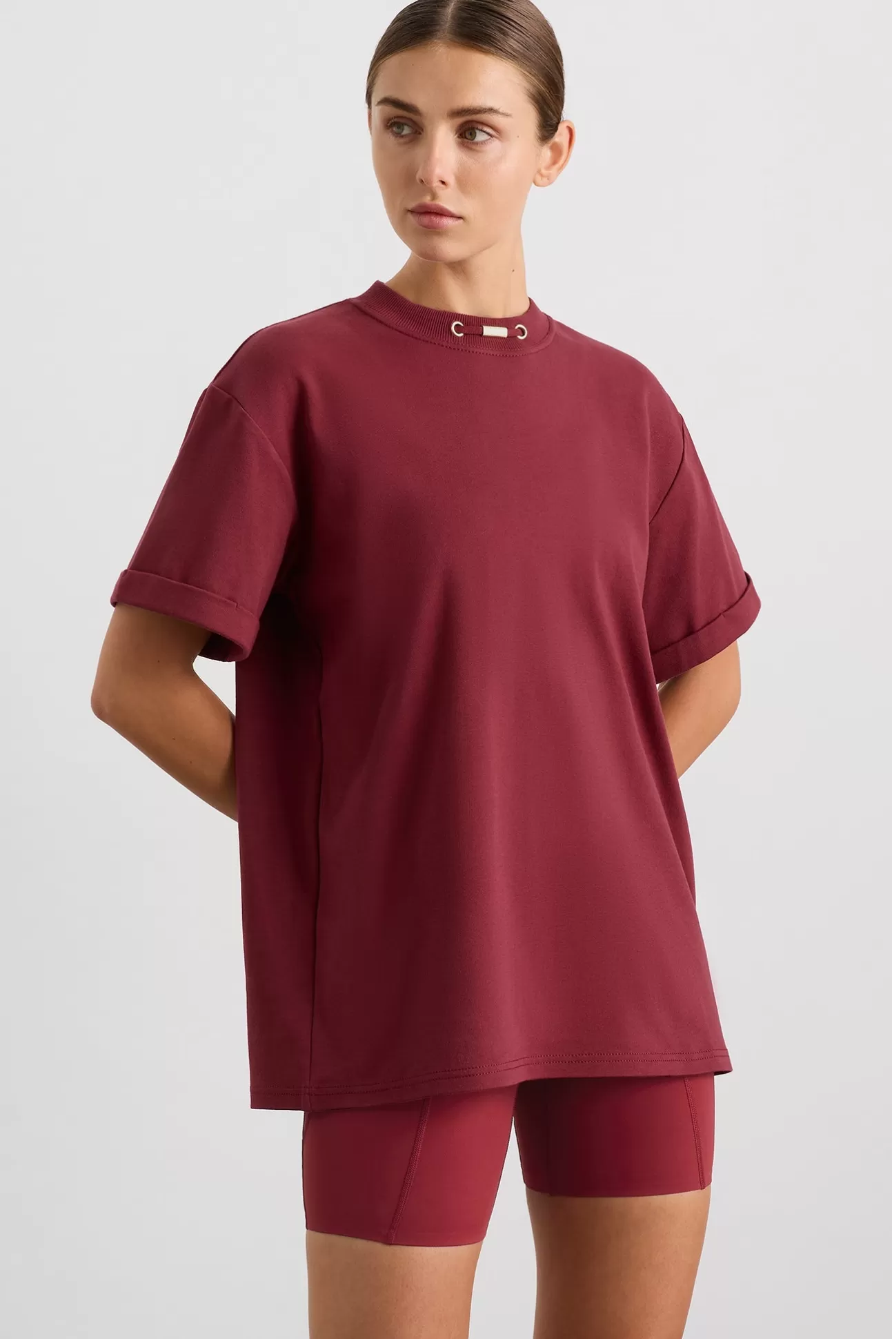 Aje ATHLETICA Boyfriend T-Shirt 120 Plum Red Outlet