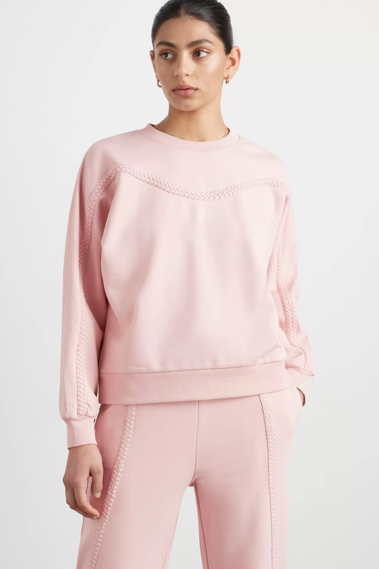 Aje ATHLETICA Braided Crew Jumper 401 Blush Best