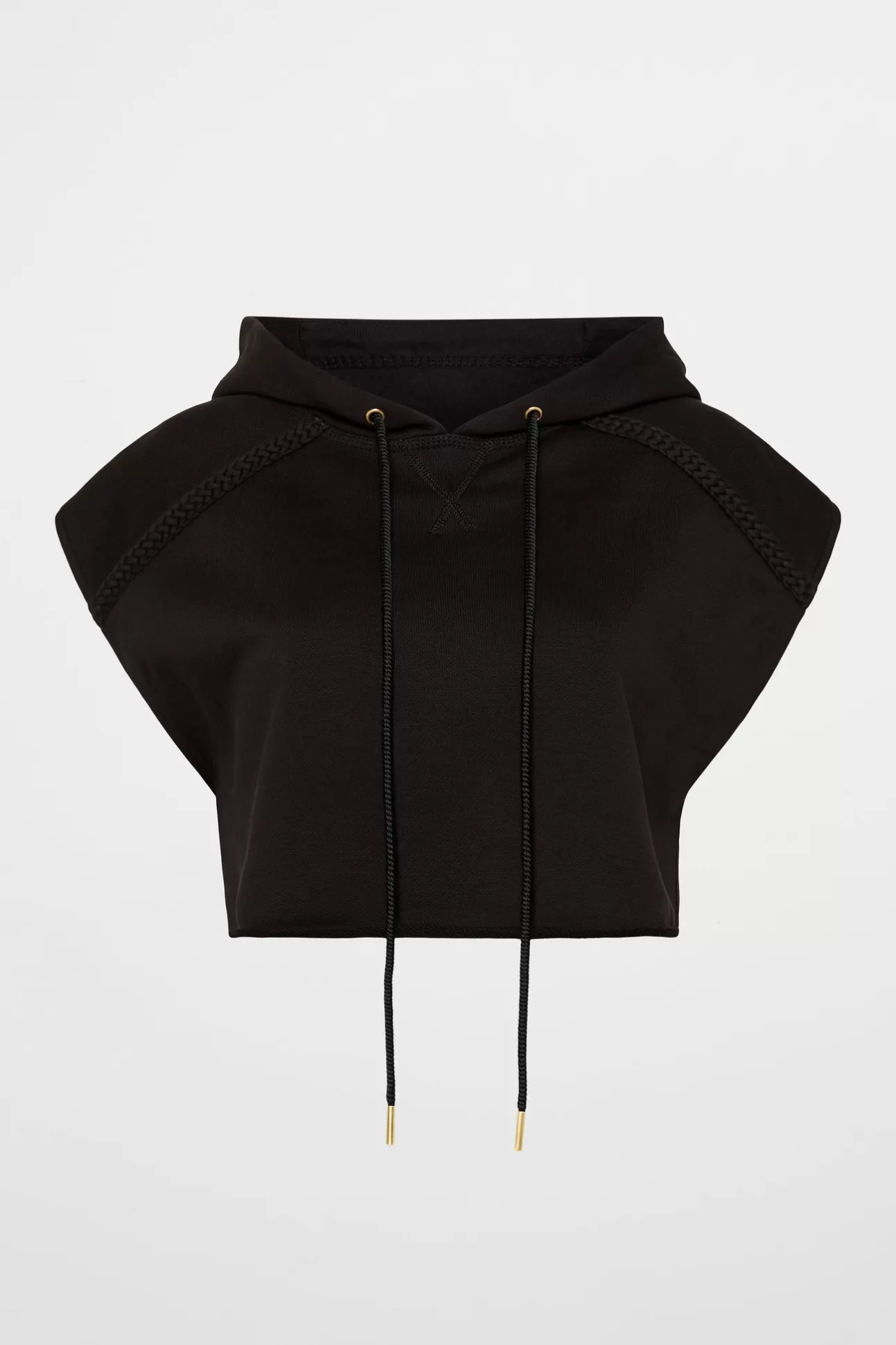 Aje ATHLETICA Braided Terry Crop Hoodie 402 Black Hot