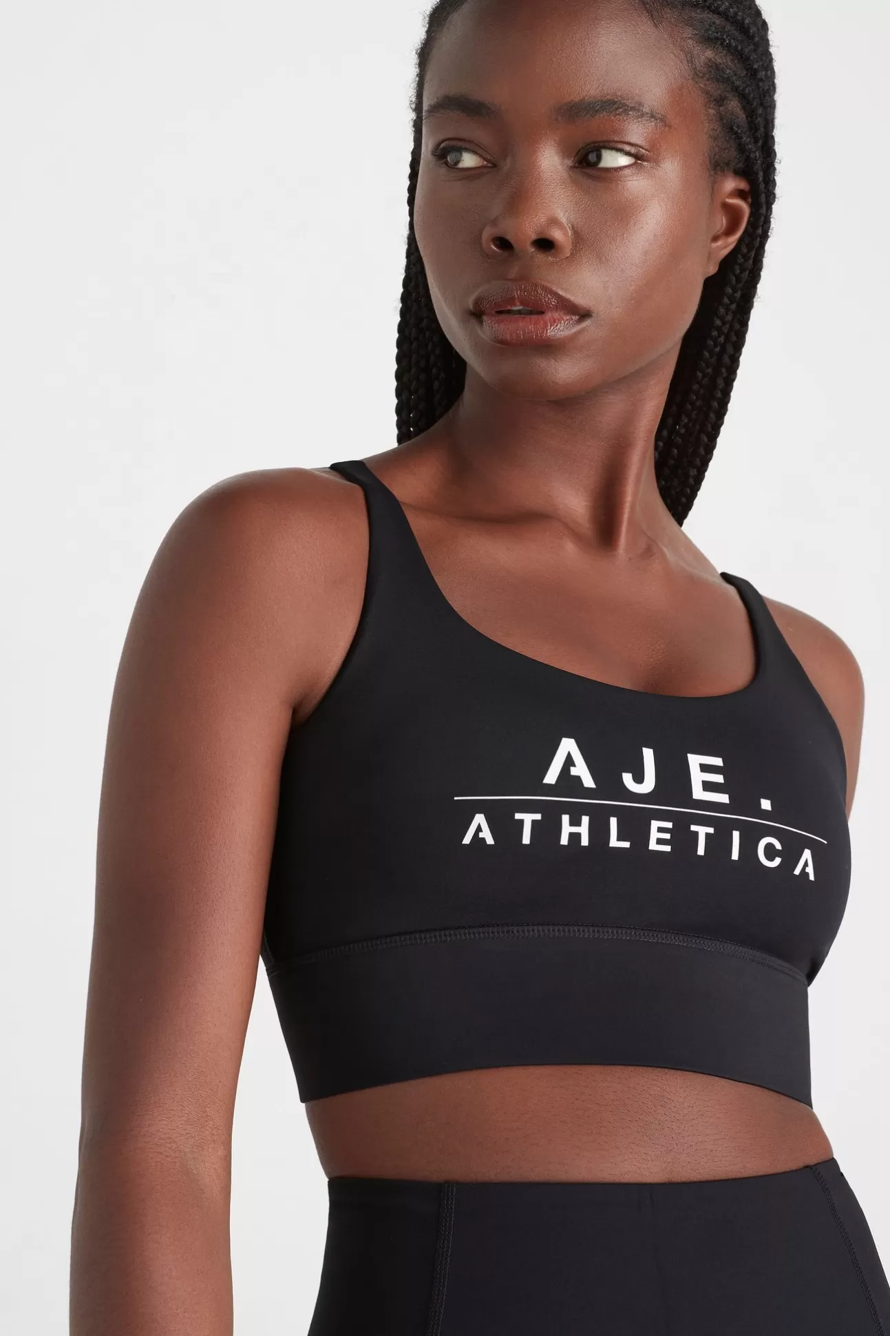 Aje ATHLETICA Classic Logo Sports Bra 303 Black/White Fashion