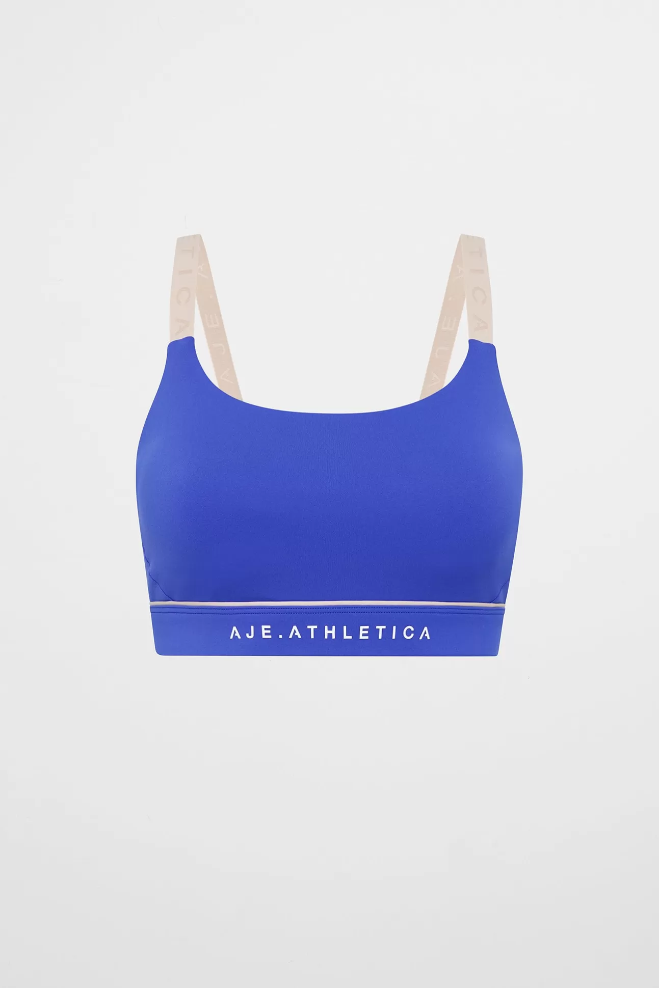 Aje ATHLETICA Classic Strap Sports Bra 362 Marine Blue Latte Beige Best