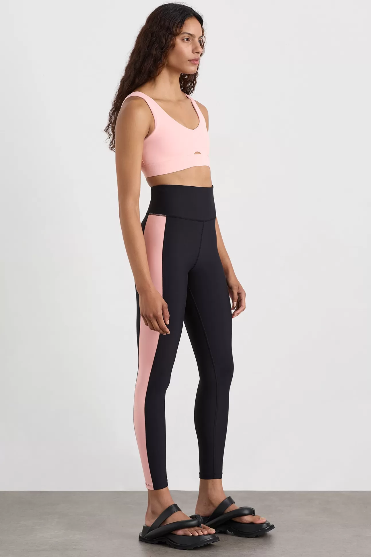 Aje ATHLETICA Colour Block Ankle Length Legging 212 Black / Millennial Pink Clearance