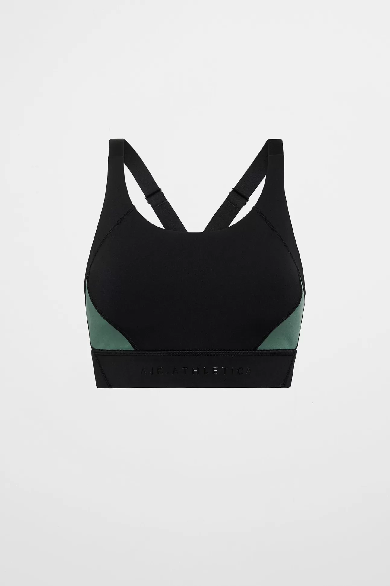 Aje ATHLETICA Contrast Adjustable Strap Sports Bra 321 Black Moss Green Best Sale