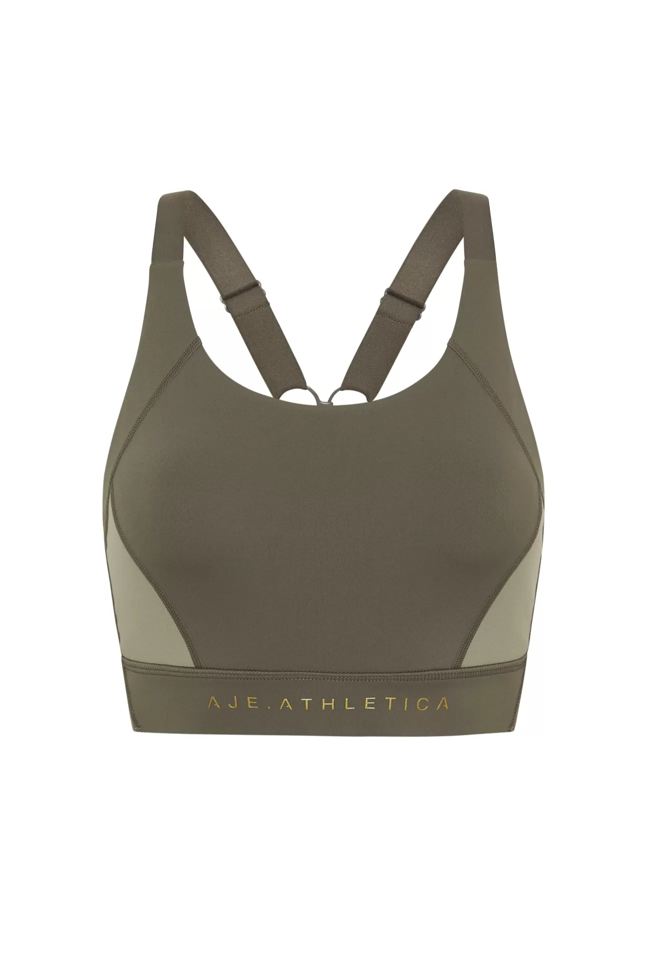 Aje ATHLETICA Contrast Adjustable Strap Sports Bra 321 Forest Green/Sage Cheap