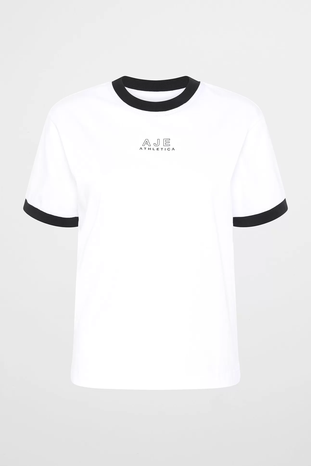 Aje ATHLETICA Contrast Bind Logo Tee 110 White/Black Clearance