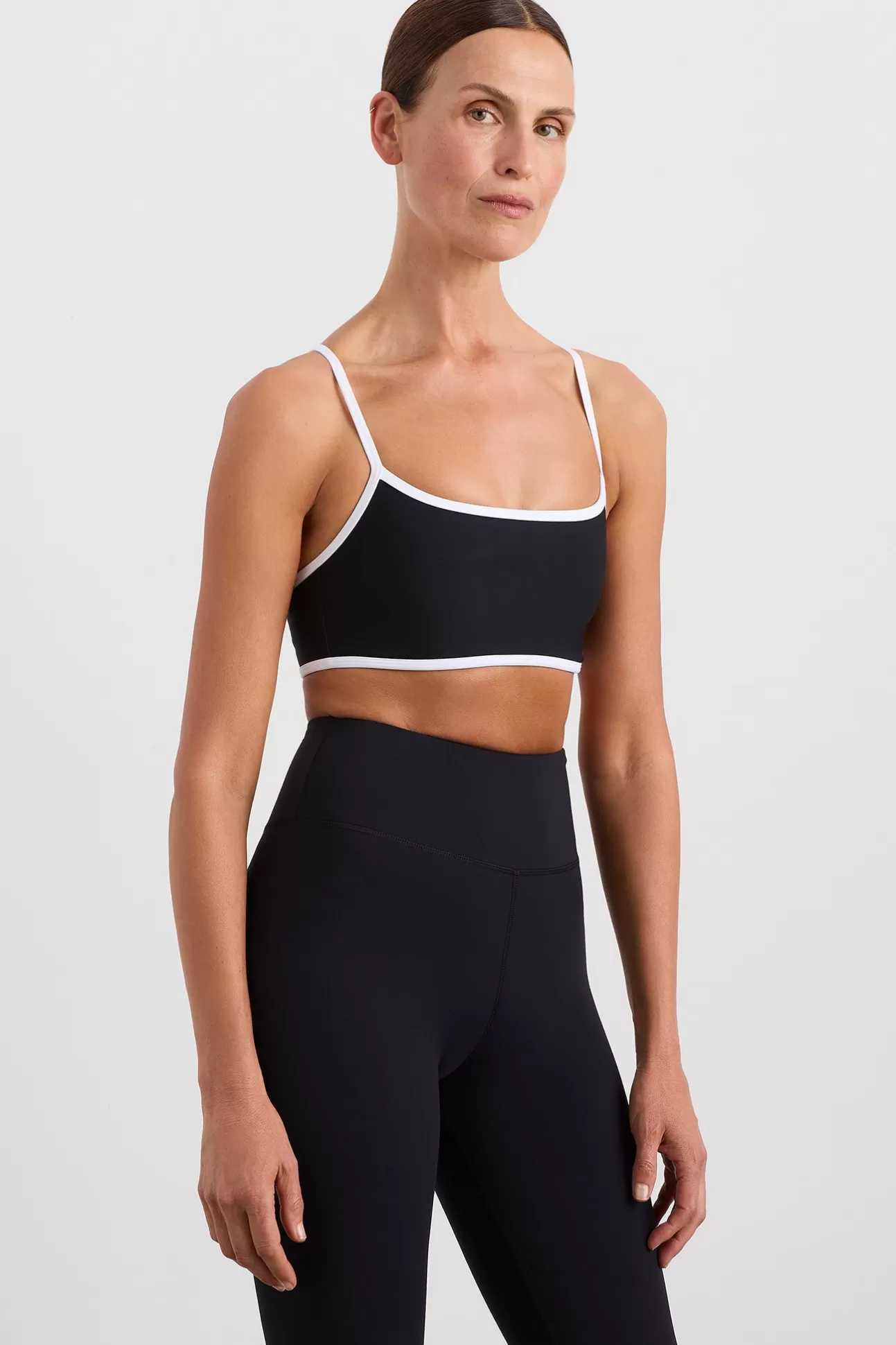 Aje ATHLETICA Contrast Bind Sports Bra 307 Black/White Outlet