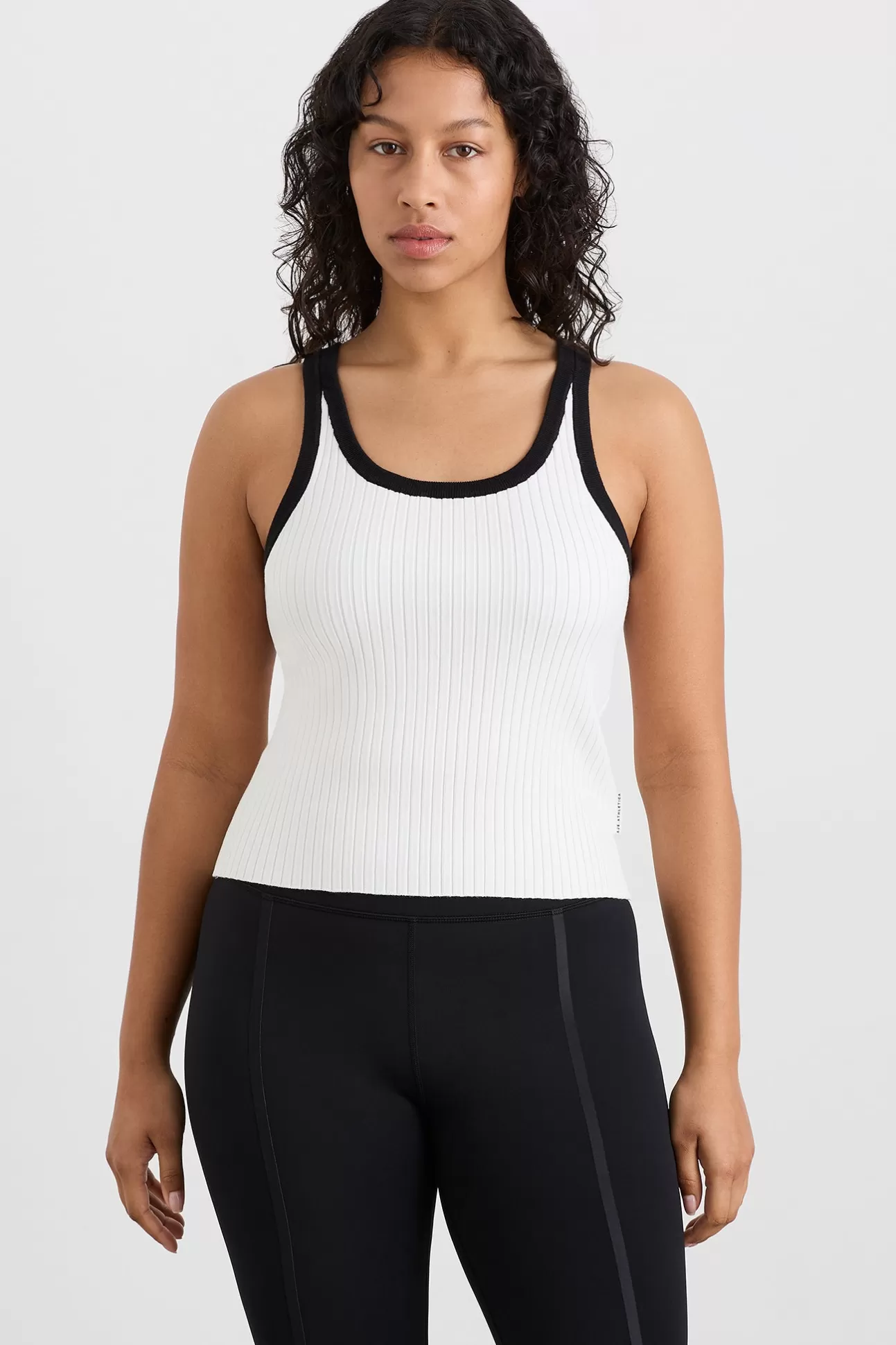 Aje ATHLETICA Contrast Knit Tank 142 White/Black Sale