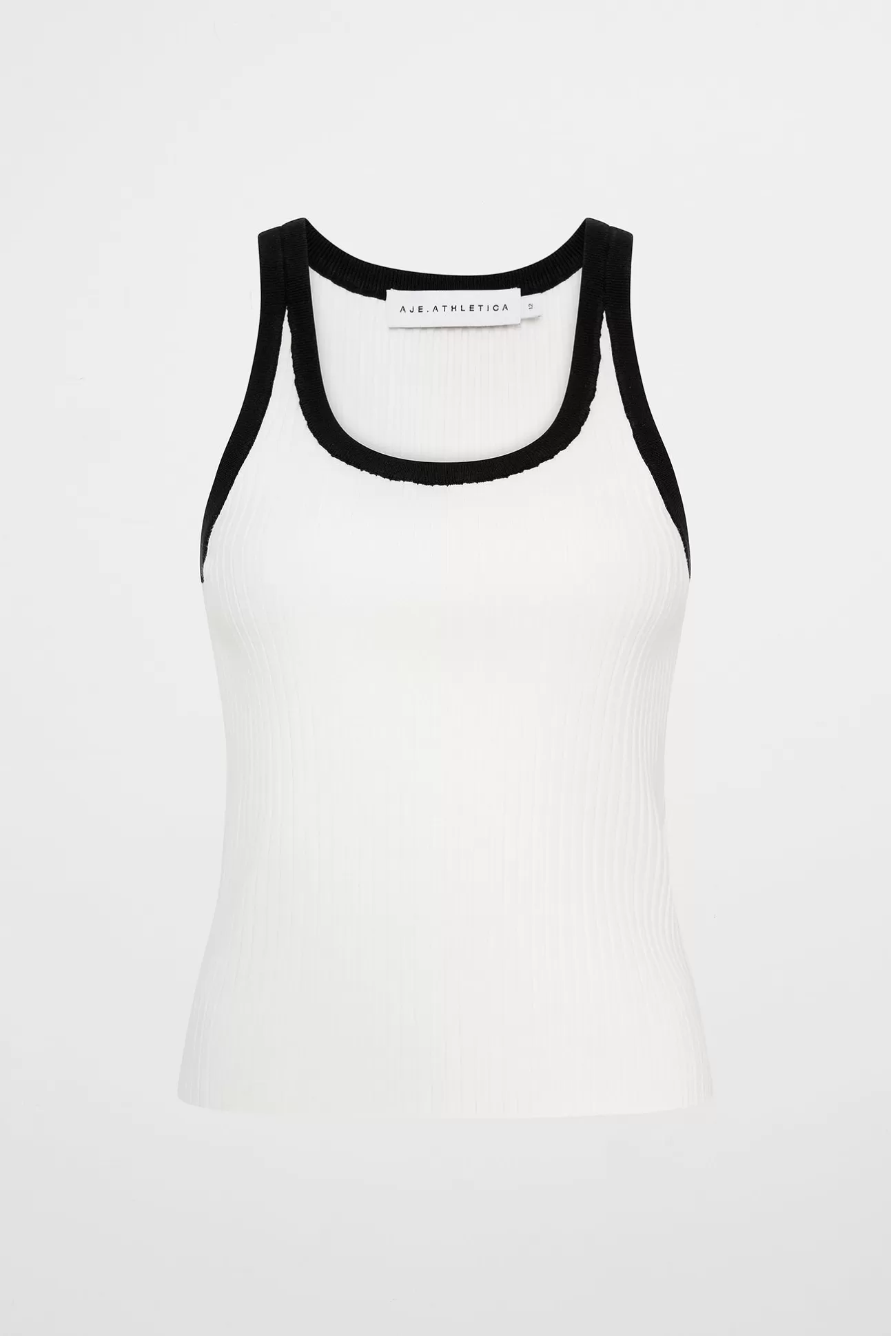 Aje ATHLETICA Contrast Knit Tank 142 White/Black Sale