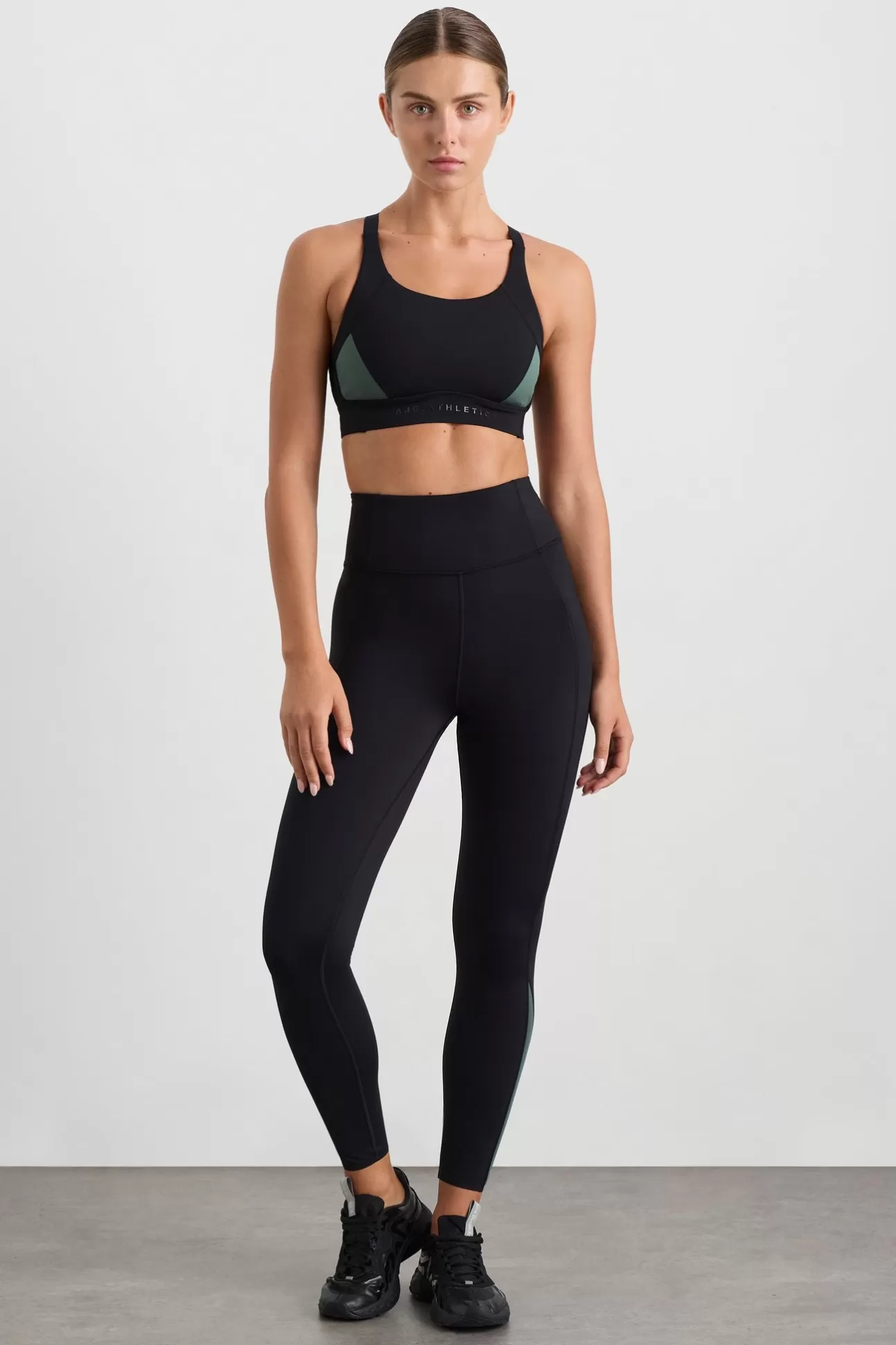 Aje ATHLETICA Contrast Leggings 203 Black Moss Green Sale