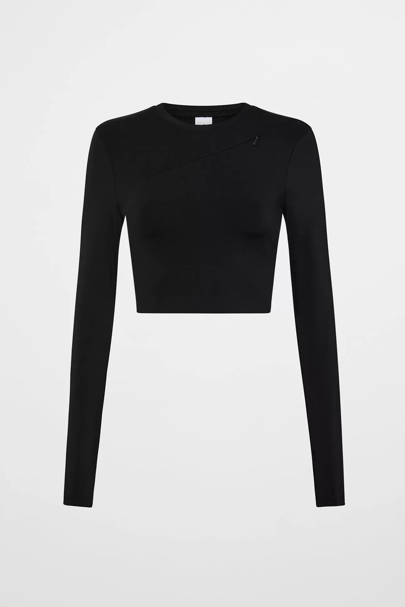 Aje ATHLETICA Contrast Long Sleeve Crop Top 389 Black/White Fashion