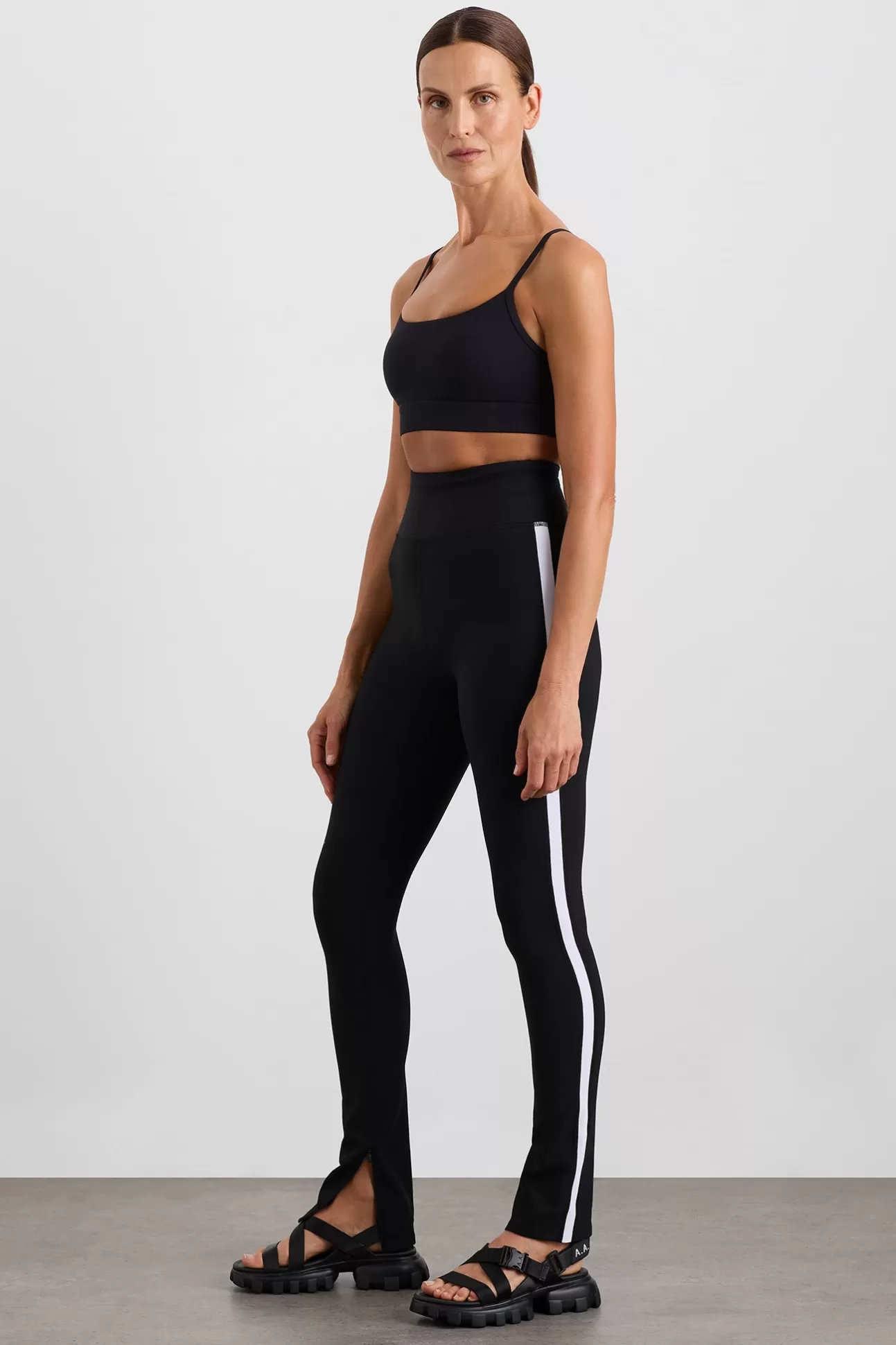 Aje ATHLETICA Contrast Split Hem Legging 205 Black Sale