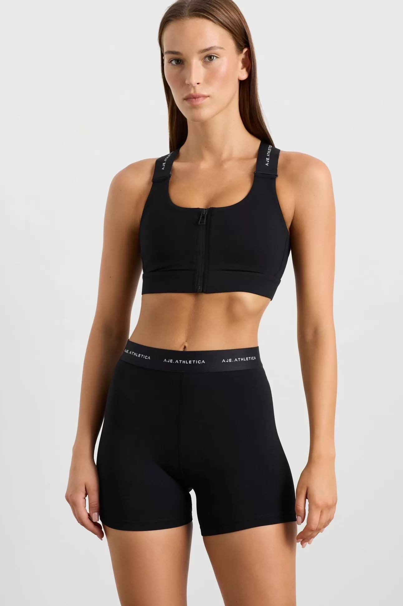 Aje ATHLETICA Contrast Zip Sports Bra 304 Black/White Online