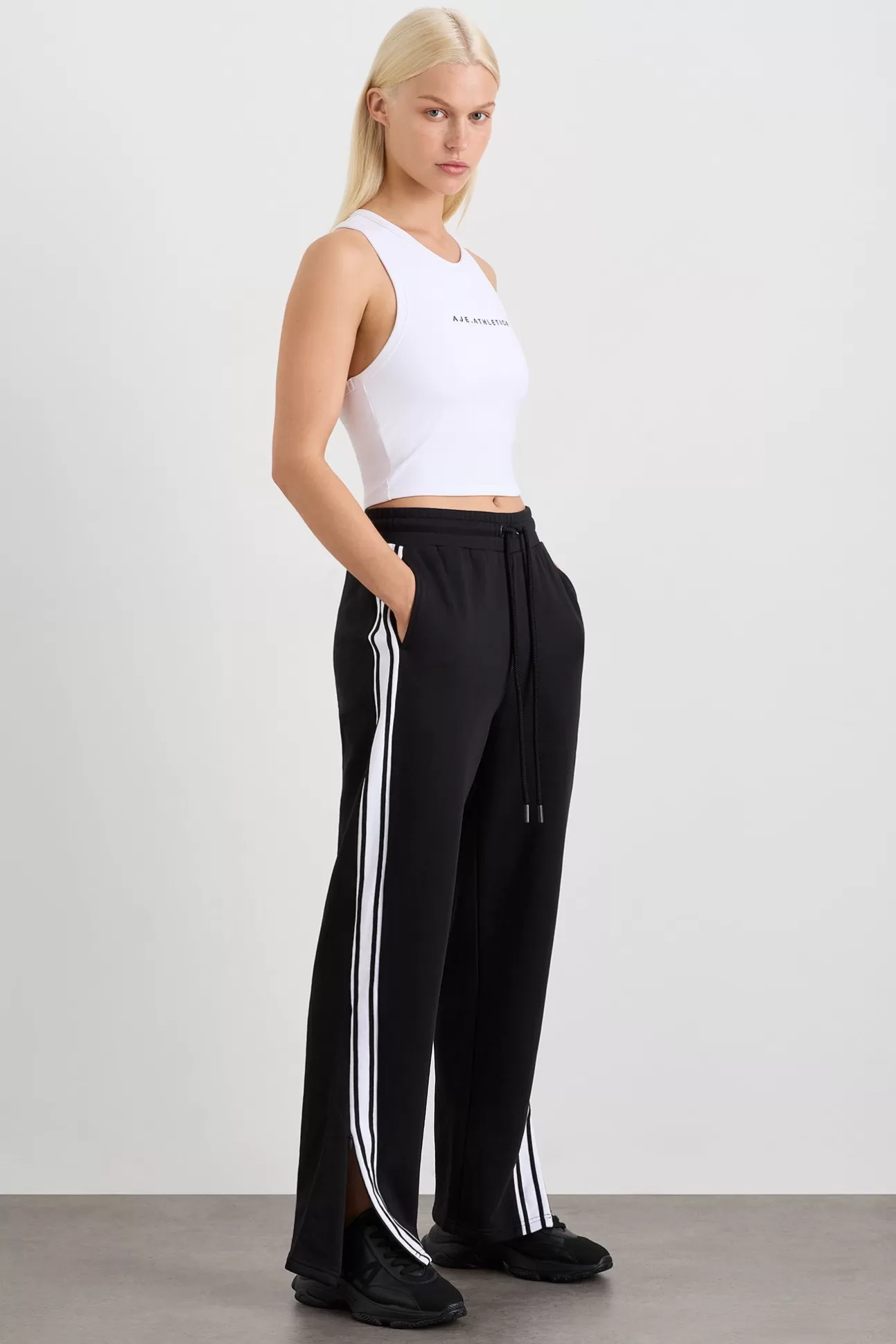 Aje ATHLETICA Contrast Zip Trackpants 504 Black Shop