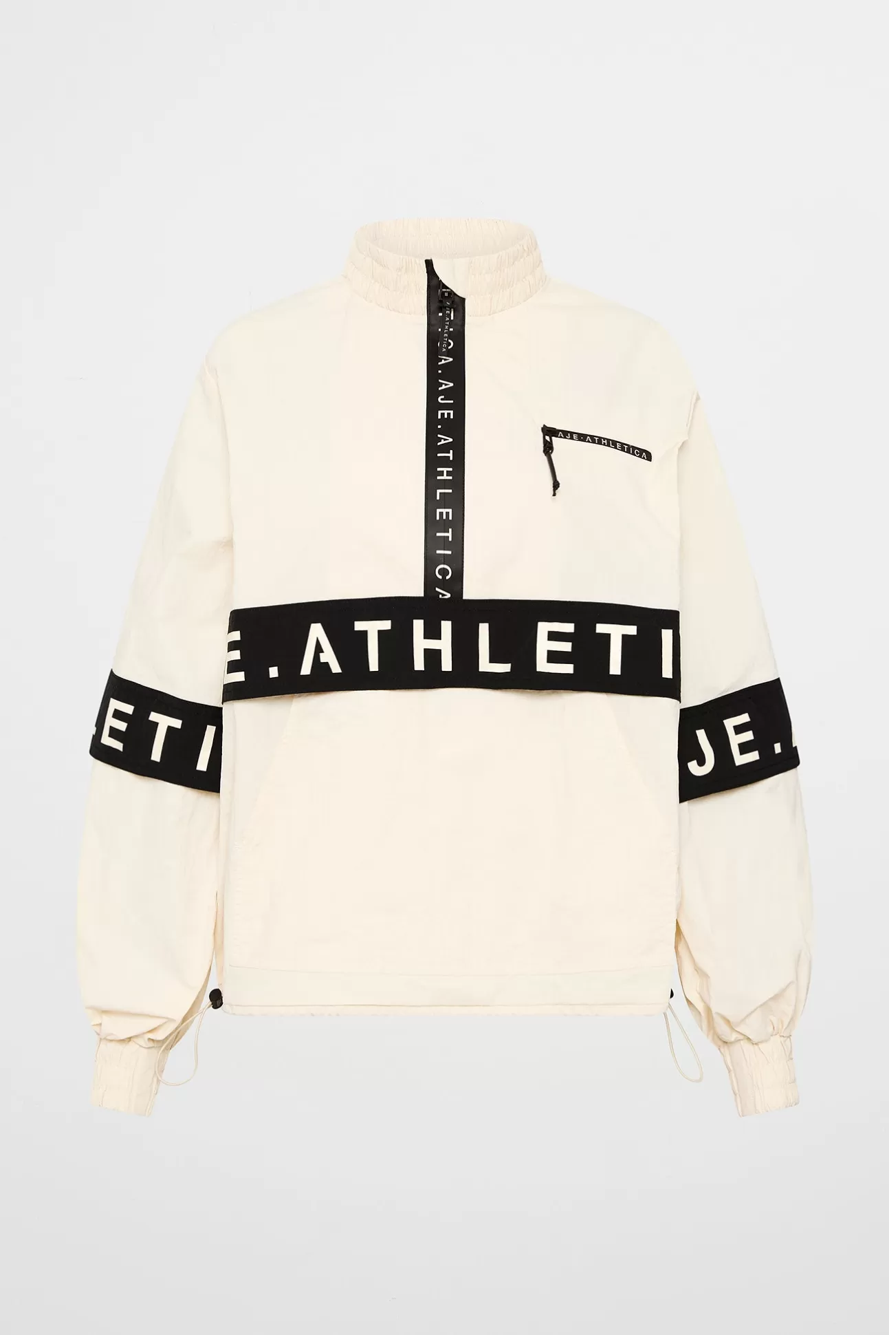 Aje ATHLETICA Convertible Jacket 742 Limestone Beige Black Flash Sale