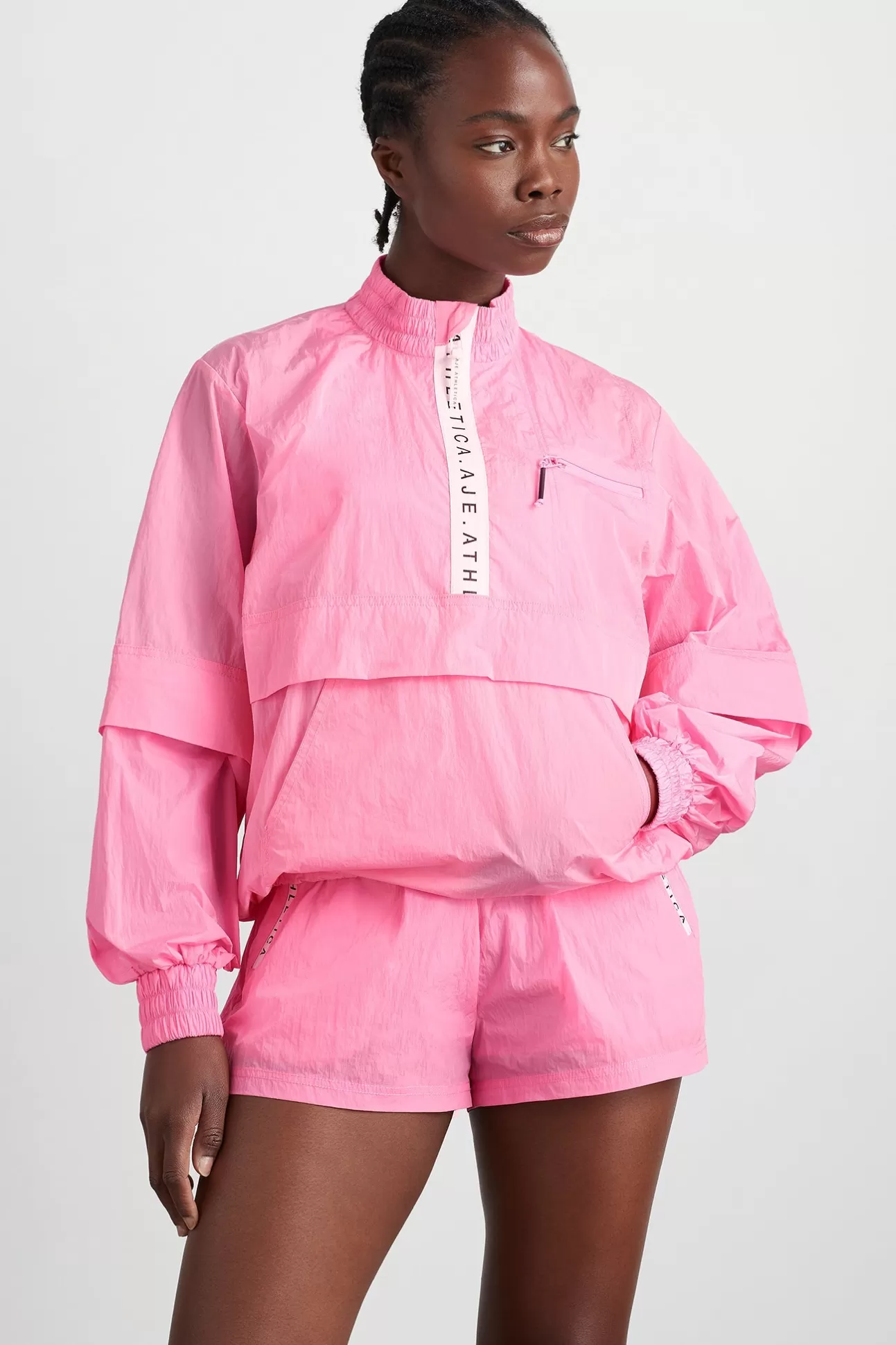 Aje ATHLETICA Convertible Spray Jacket 742 Candy Pink Clearance