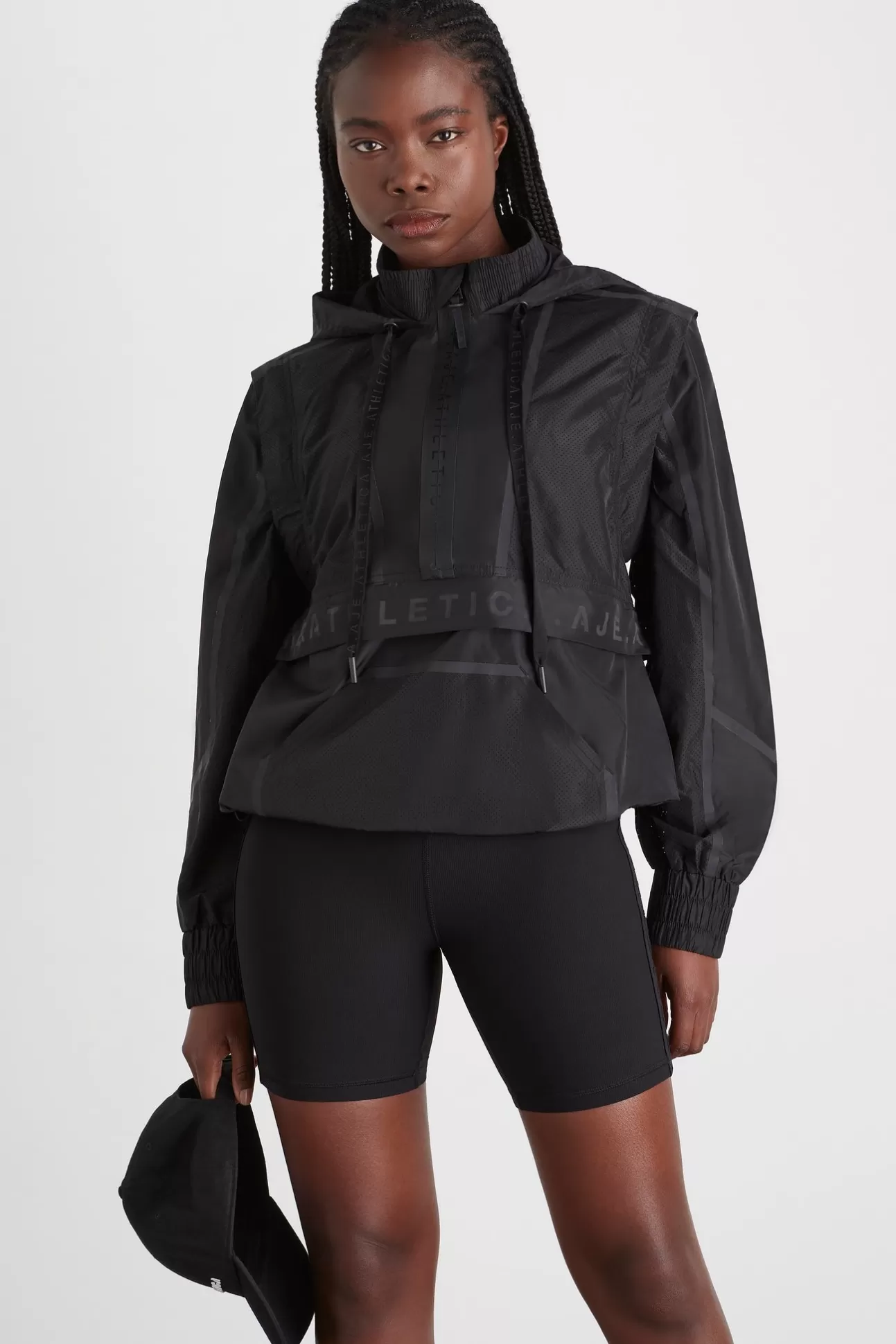 Aje ATHLETICA Convertible Windbreaker Jacket 701 Black Shop