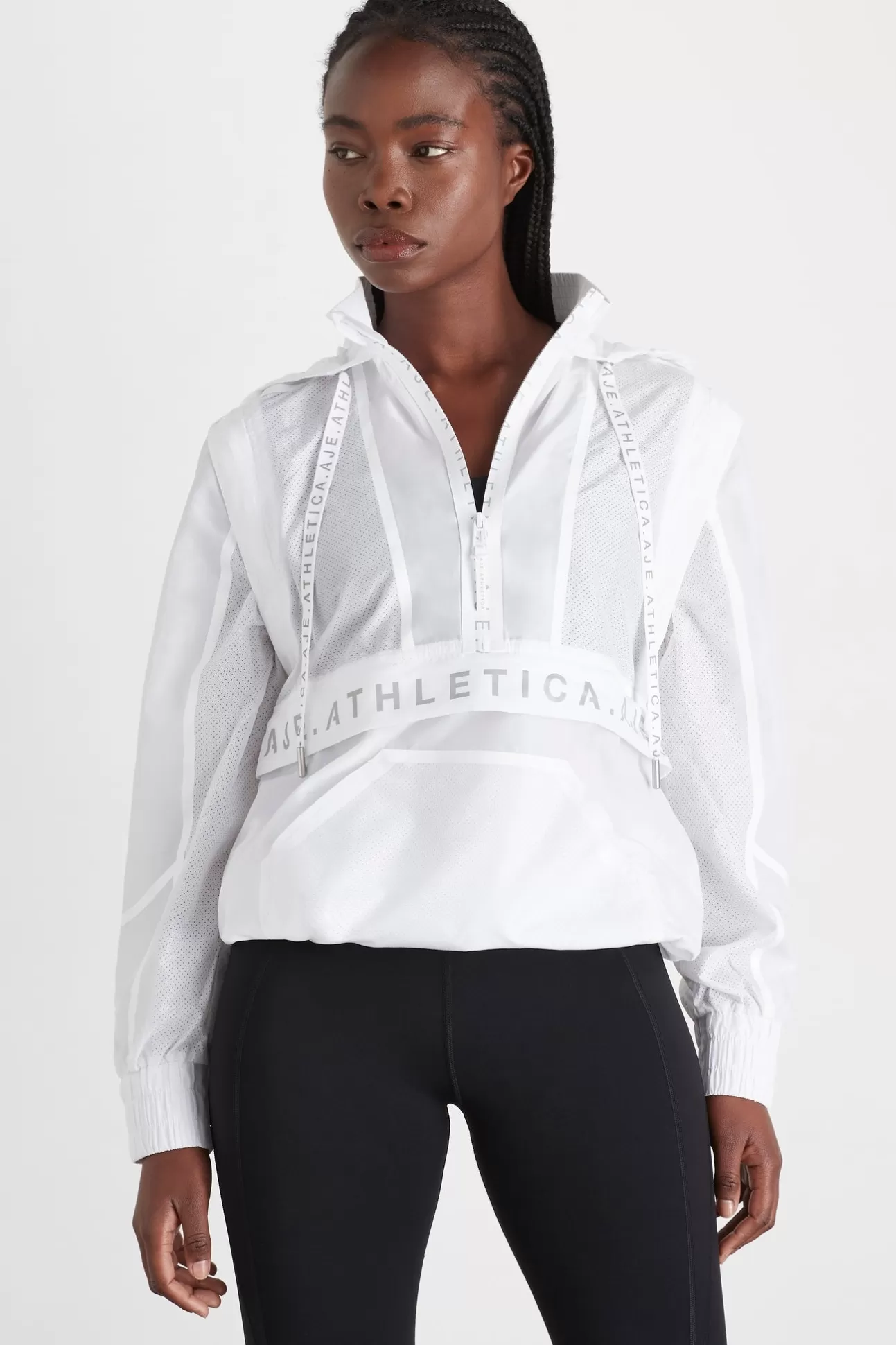 Aje ATHLETICA Convertible Windbreaker Jacket 701 White Shop