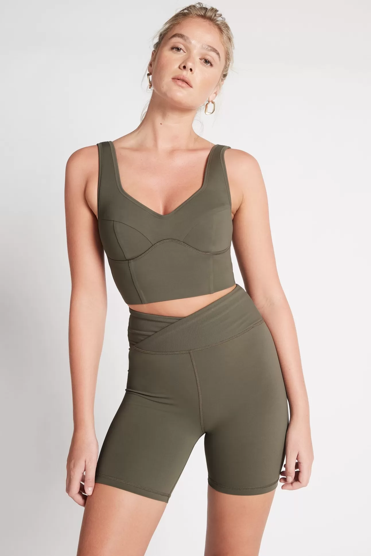 Aje ATHLETICA Corset Crop Top 312 Forest Green Sale