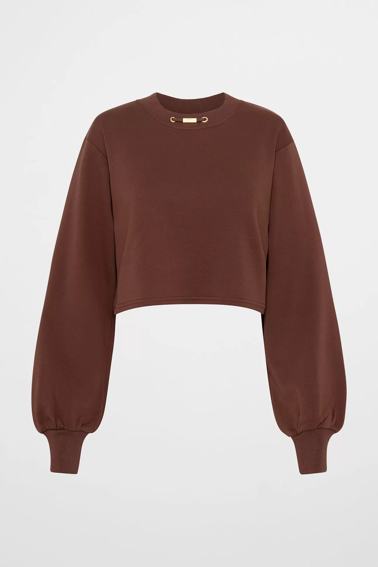 Aje ATHLETICA Cotton Terry Crew Jumper 413 Dark Chocolate Brown Sale