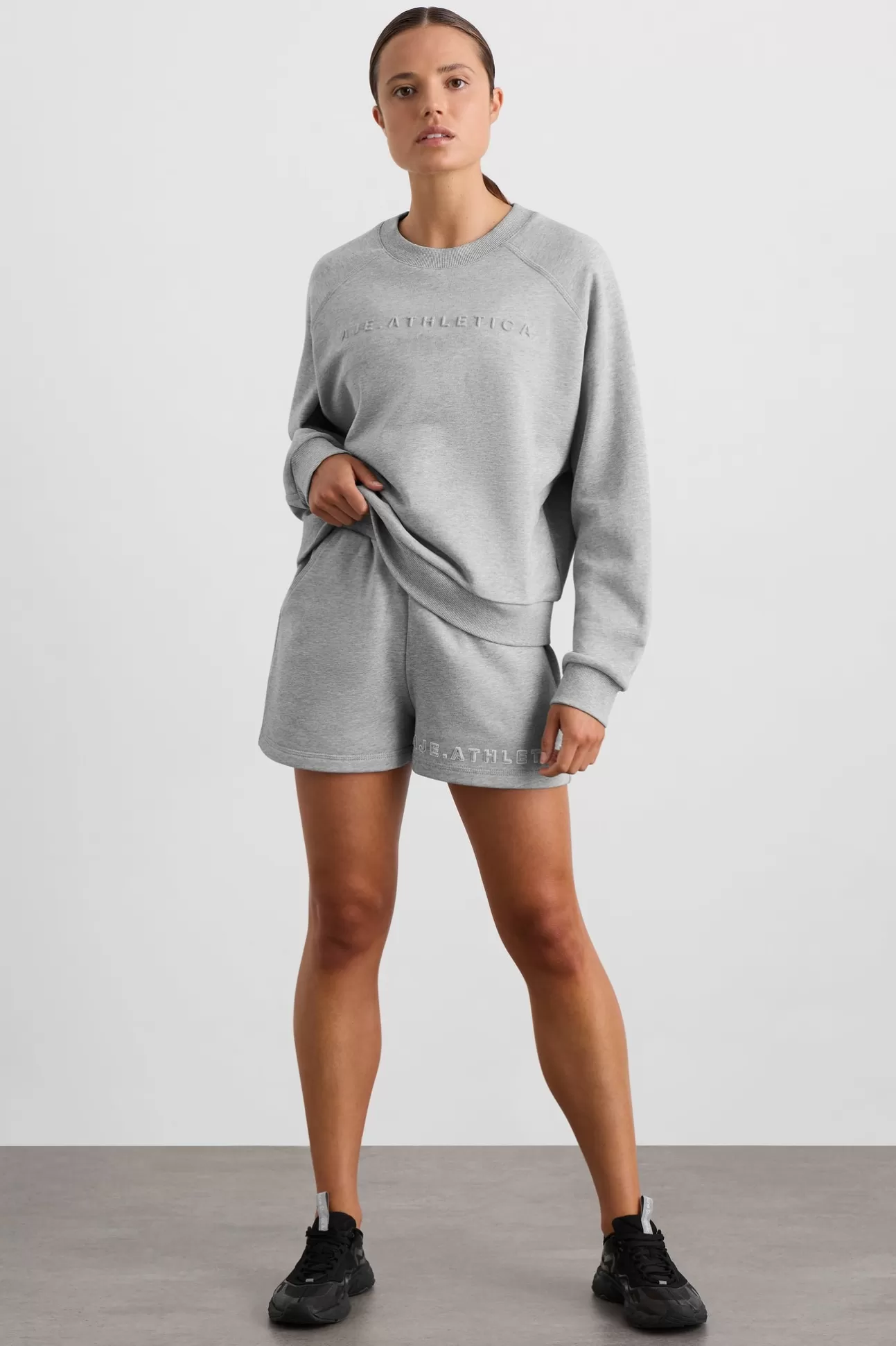 Aje ATHLETICA Crew Neck Sweater 401 Grey Marle Best