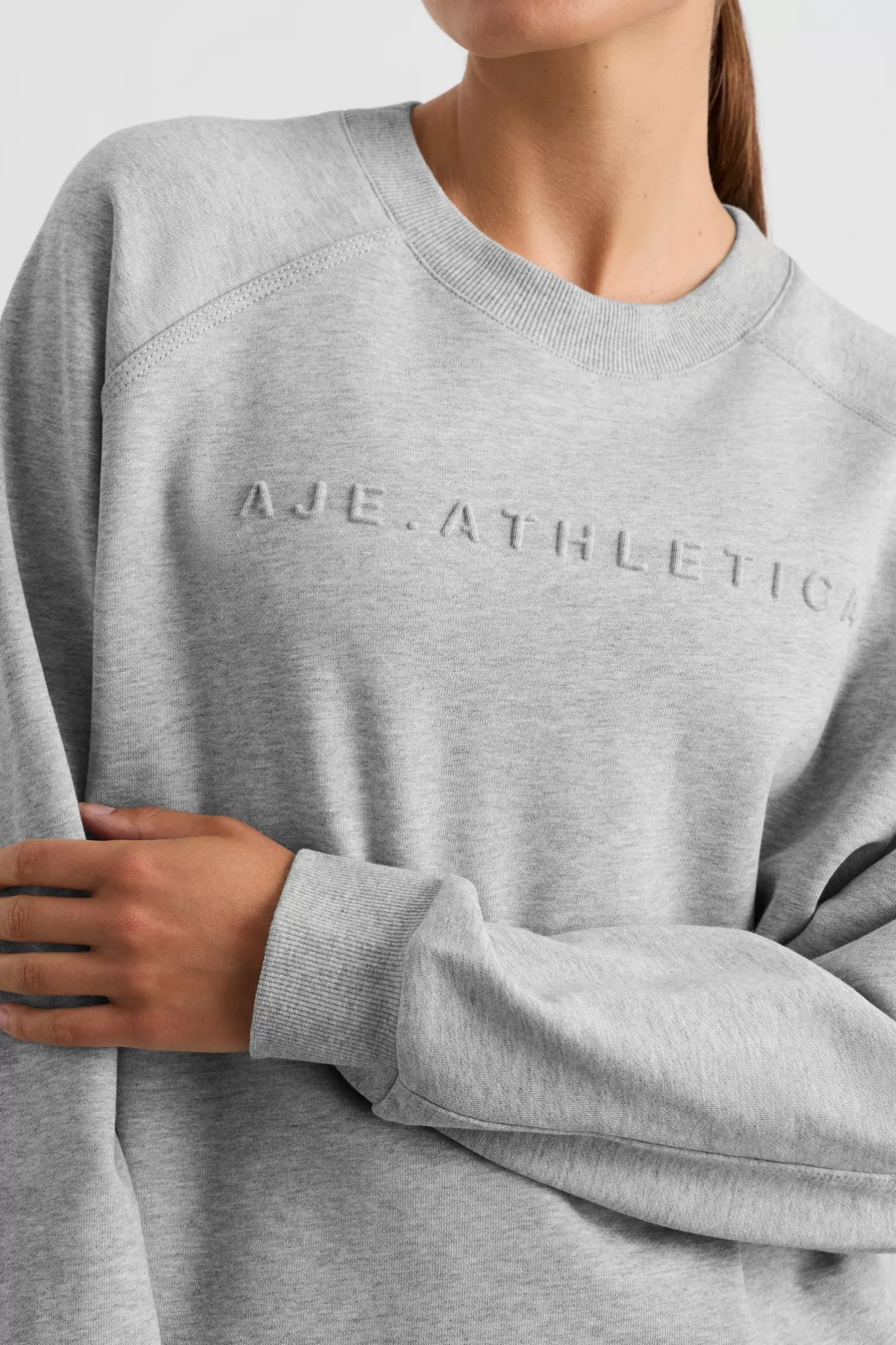 Aje ATHLETICA Crew Neck Sweater 401 Grey Marle Best