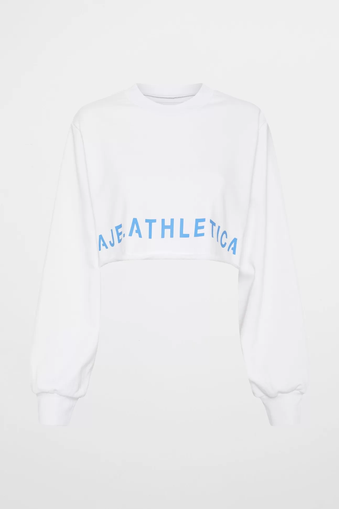 Aje ATHLETICA Crop Cut Out Crew Jumper 416 White/Cerulean Blue Outlet