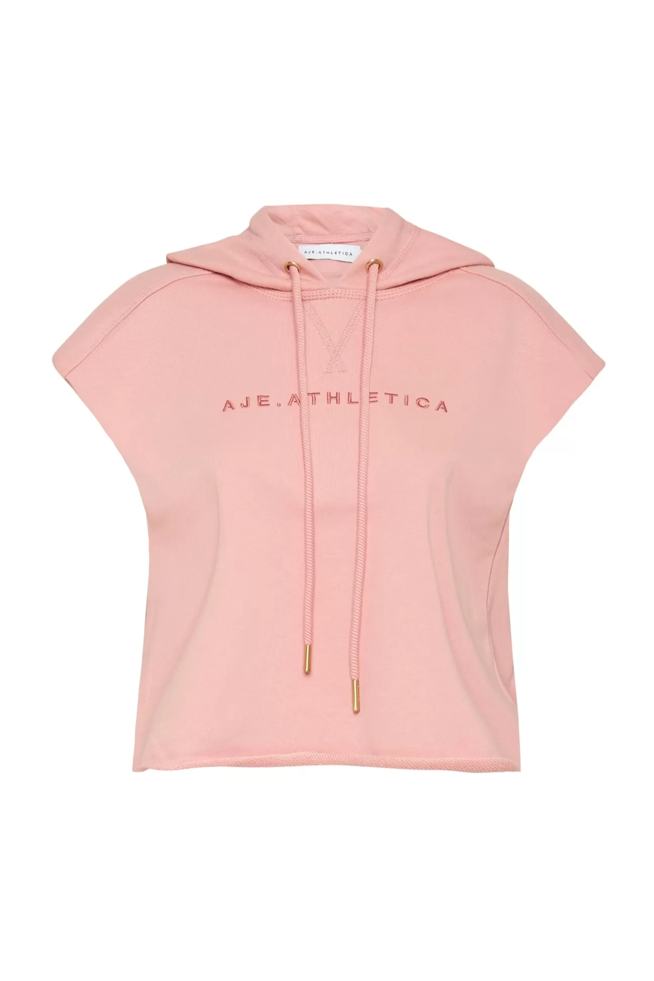 Aje ATHLETICA Cropped Established Short Sleeve Hoodie 402 Rose Quartz Store