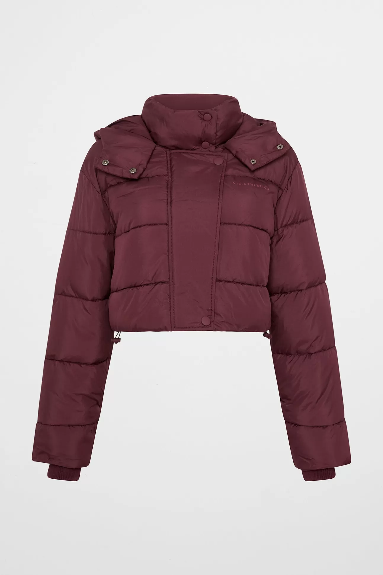 Aje ATHLETICA Cropped Hooded Puffer Jacket 764 Burgundy Online