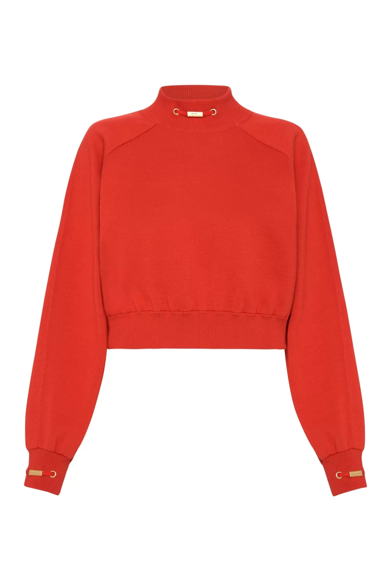 Aje ATHLETICA Cropped Knit Funnel Neck Jumper 408 Garnet Red Outlet