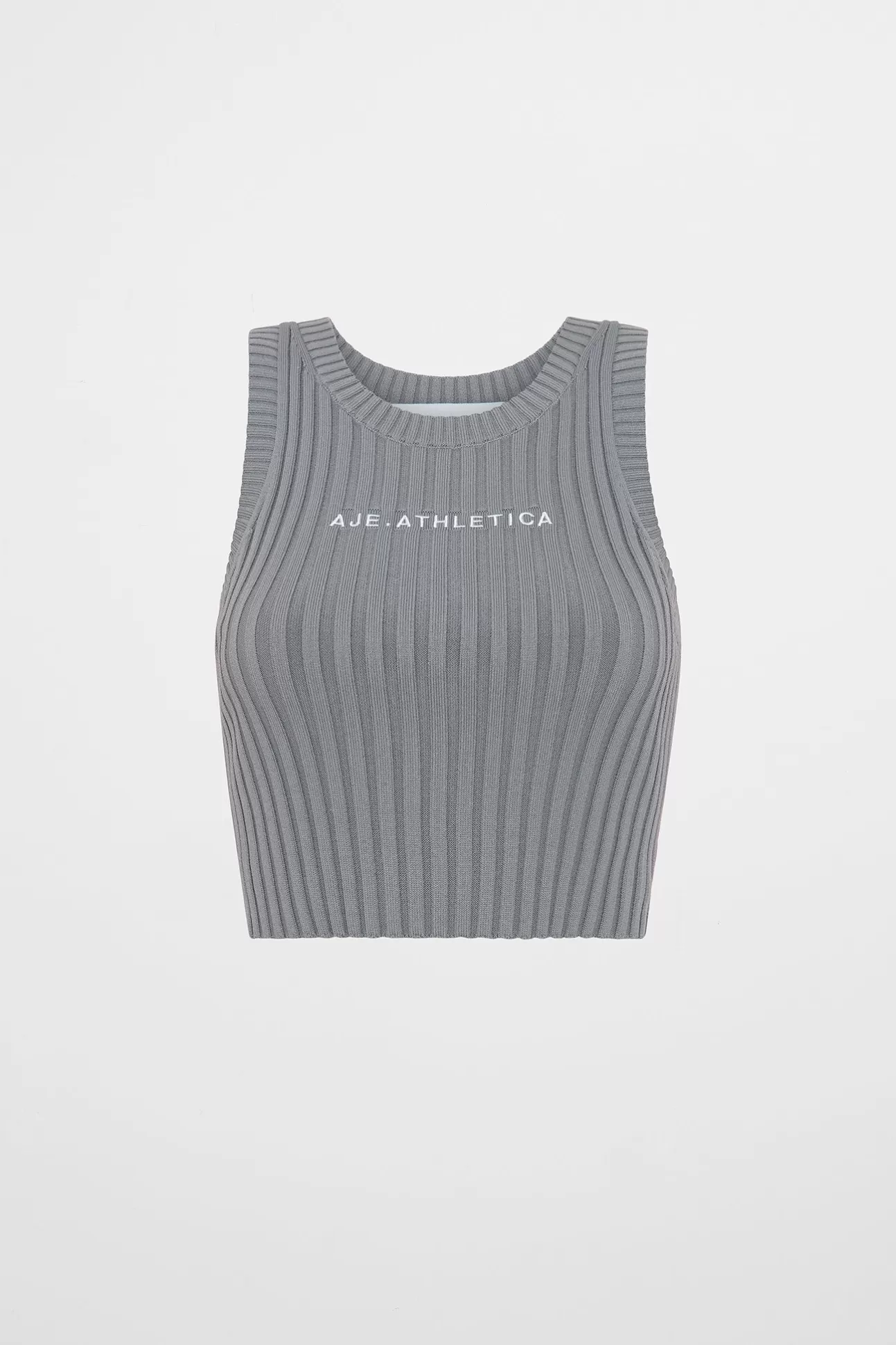 Aje ATHLETICA Cropped Knitted Logo Tank 135 Slate Surge Flash Sale