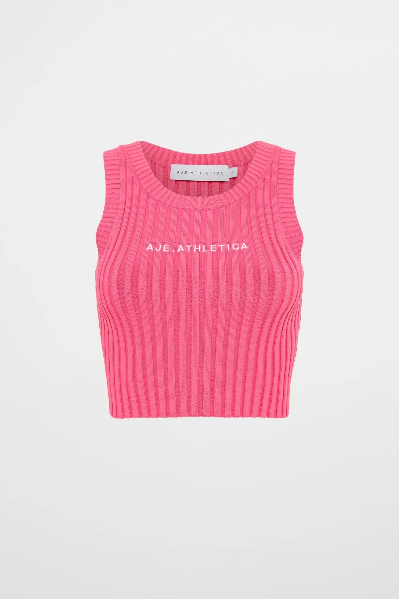 Aje ATHLETICA Cropped Knitted Logo Tank 135 Rouge Pink Cheap