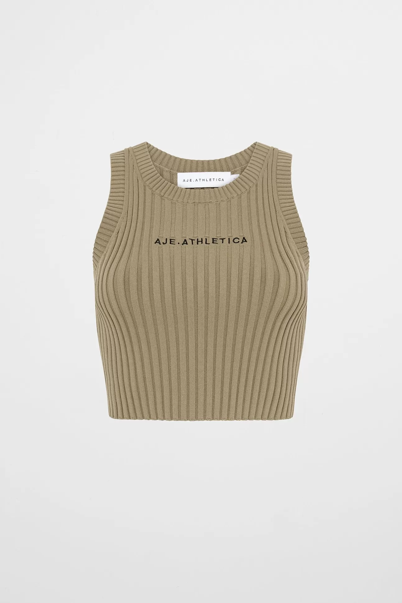 Aje ATHLETICA Cropped Knitted Logo Tank 135 Soft Khaki/Black Best Sale