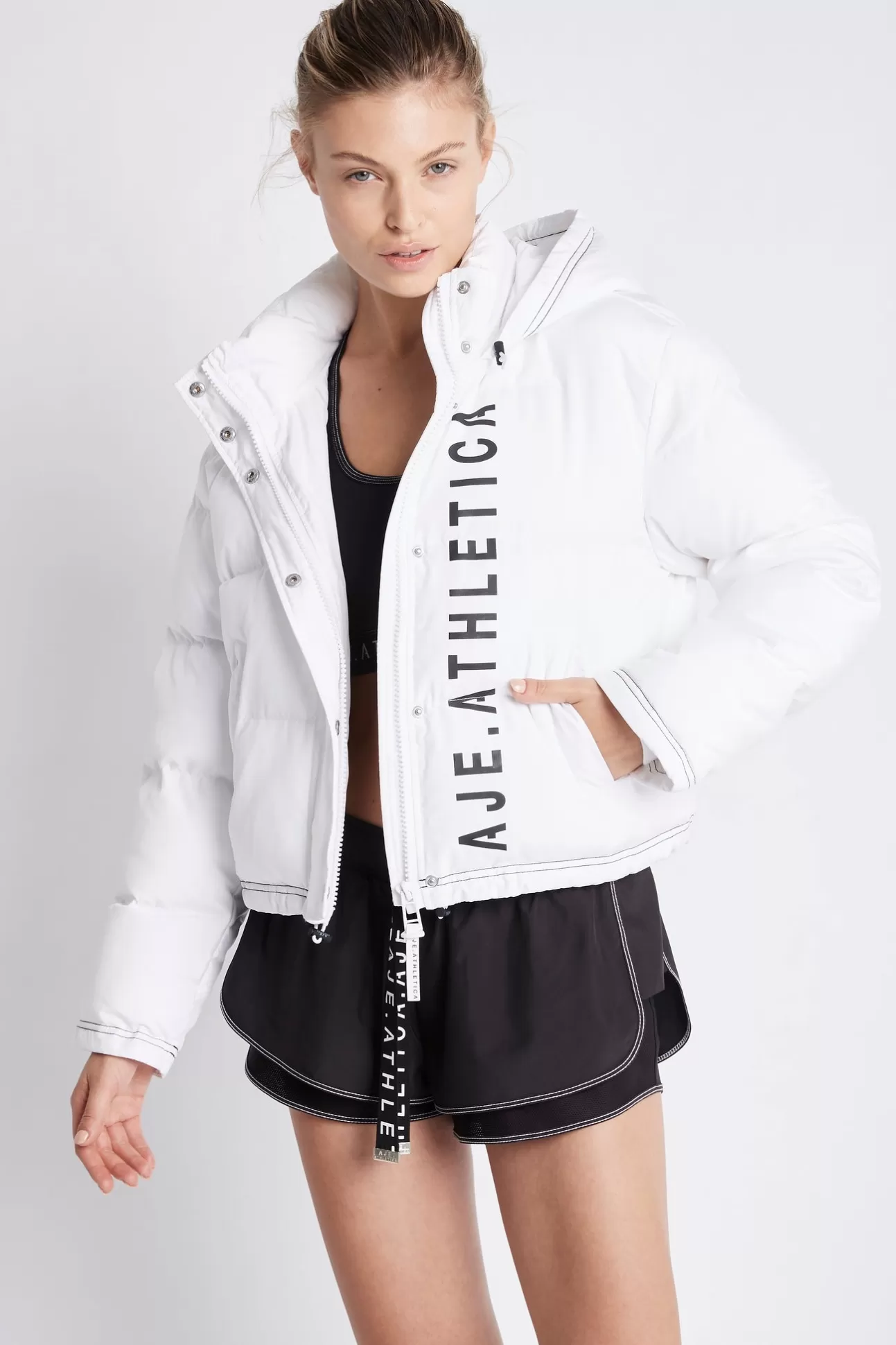 Aje ATHLETICA Cropped Puffer Jacket 001 White Outlet