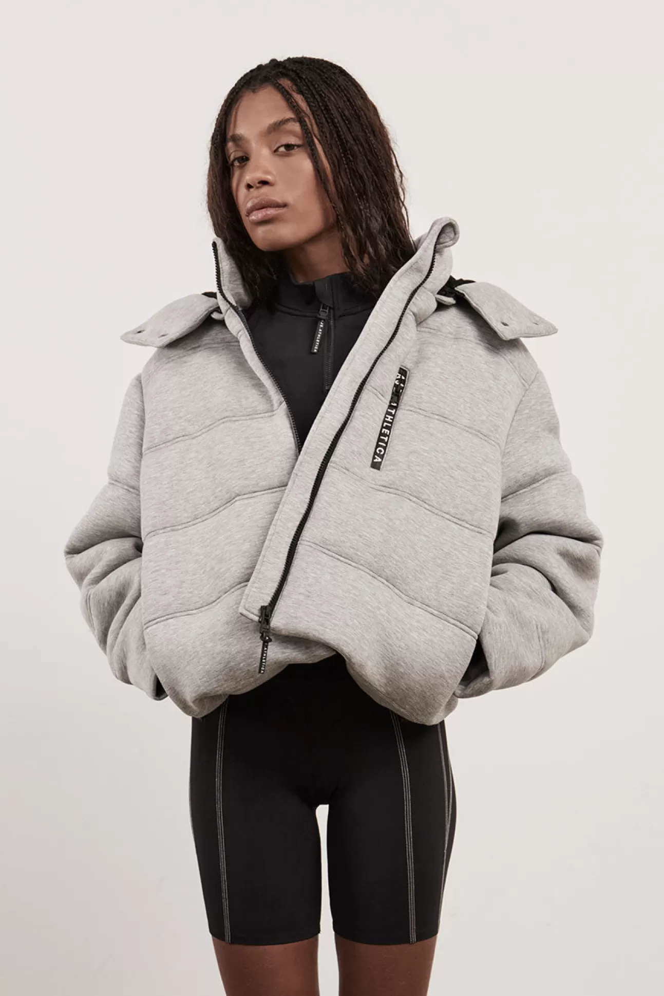 Aje ATHLETICA Cropped Puffer Jacket 761 Grey Marle Discount