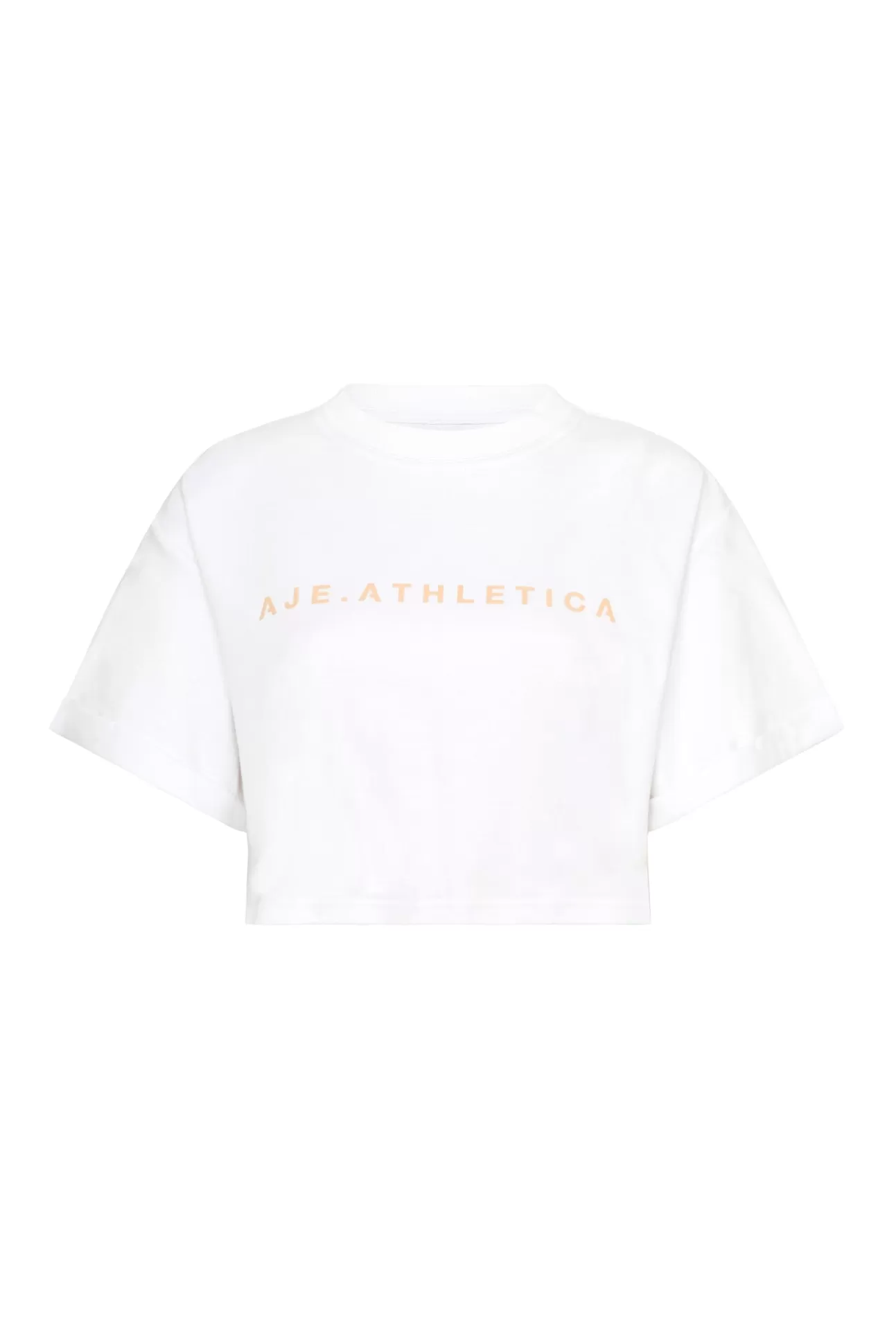 Aje ATHLETICA Cropped Signature Logo T-Shirt 104 White/Sand Hot